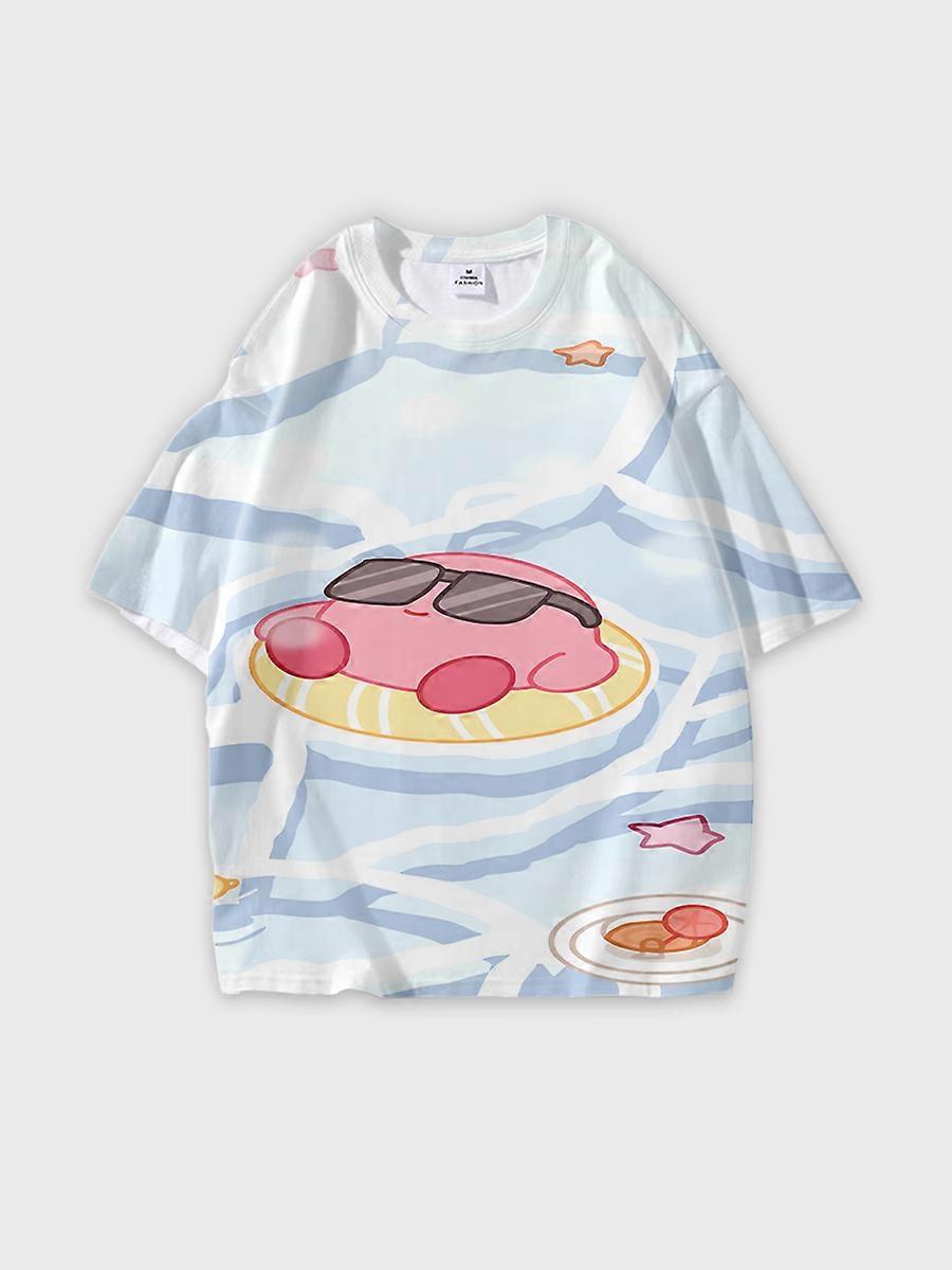 T-shirt round neck Cartoon Pattern loose short sleeve D2921