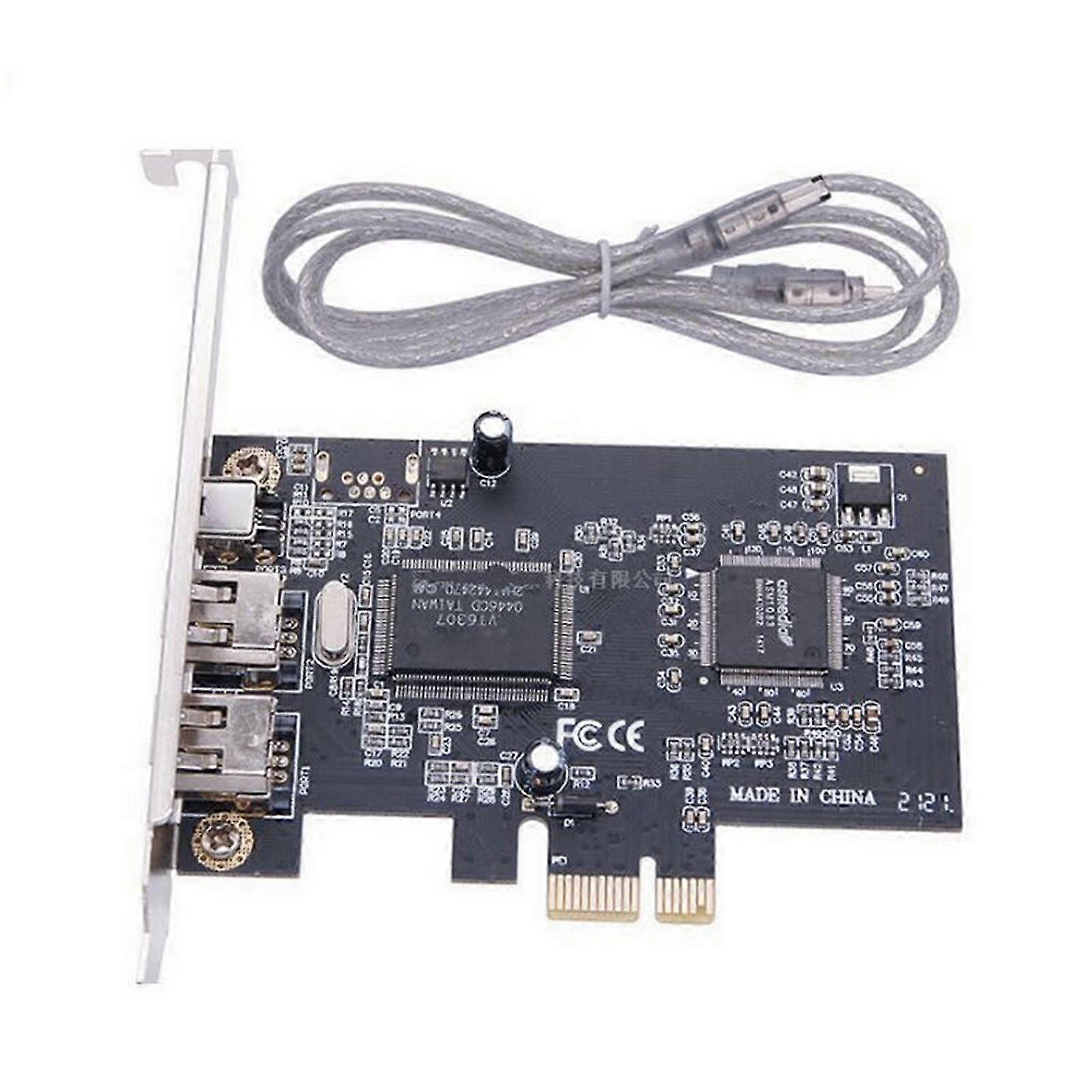 PCIE PCI-E FIREWIRE IEEE 1394 3 PORT FIRE WIRE CONTROLLER CARD FOR DESKTOP PC jy