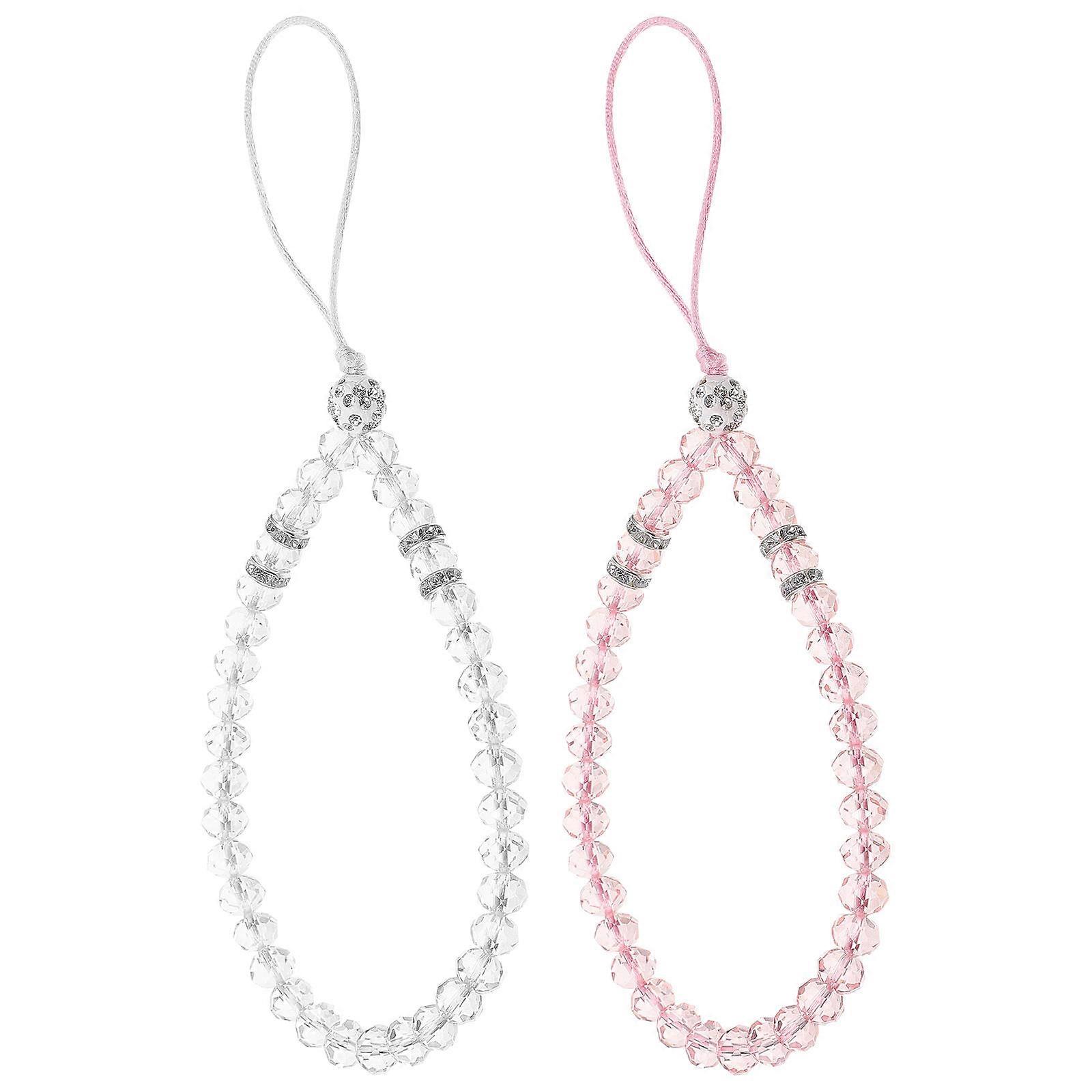 حبال معلقة للهاتف مطرز مع حبل سلسلة كريستال بتصميم الانزلاق للهواتف المحمولة ، حزام المعصم ، تجميع سهل ، مثالي للمكتب ، المدرسة ، السفر ،