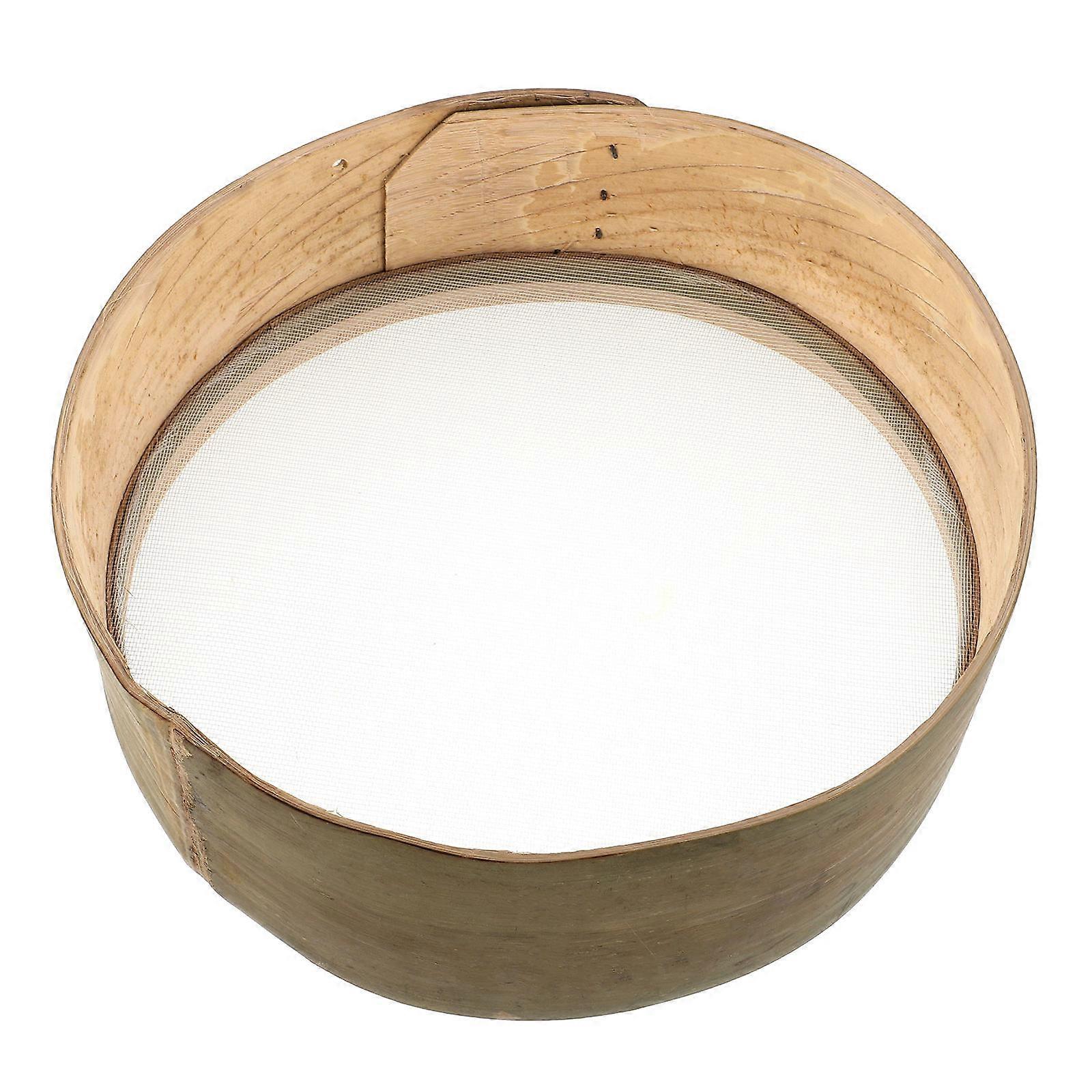 Light Green Hand Sifter for Baking Ultra Fine Mesh Sieve Versatile Kitchen Tool Made of Bamboo and Nylon Size M