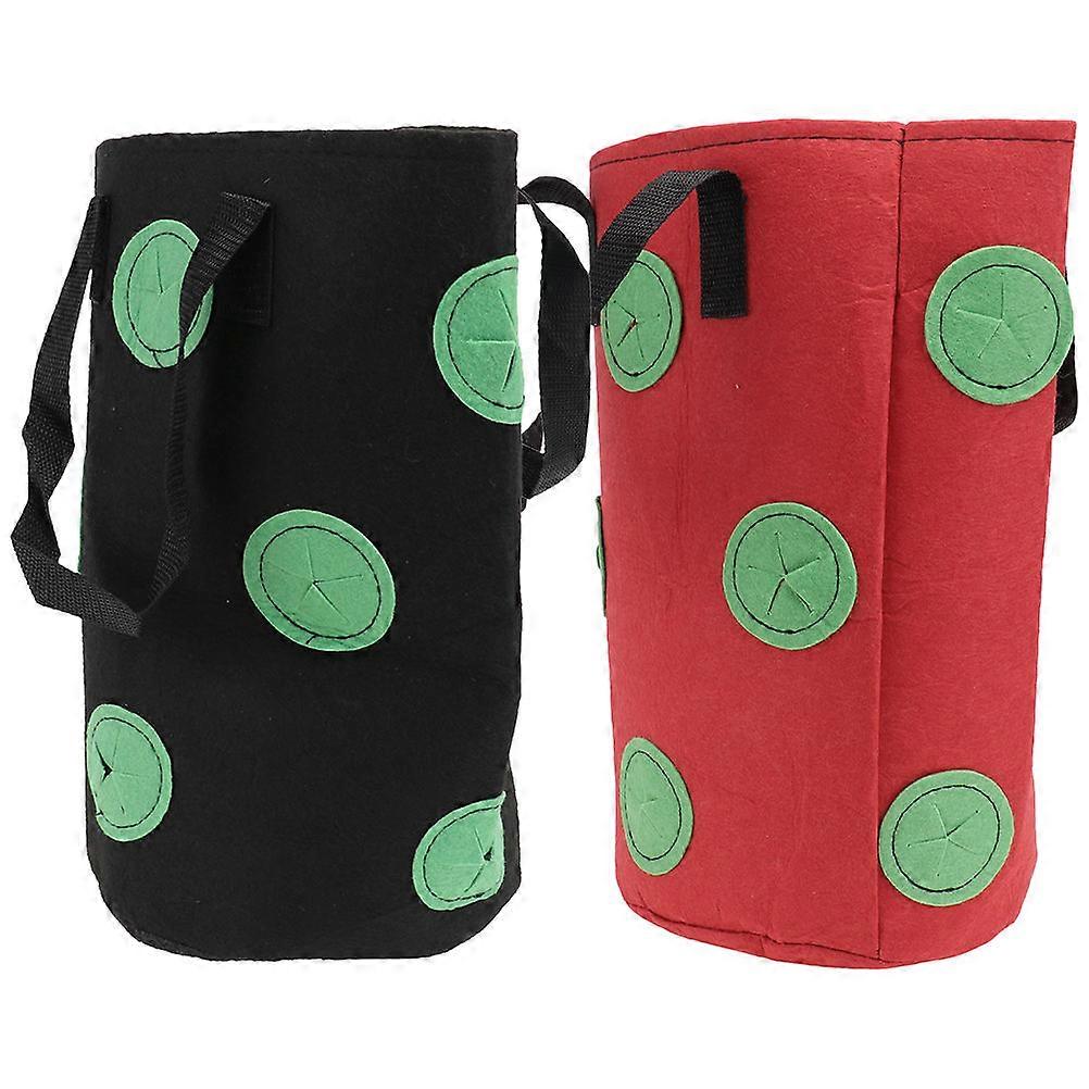 Upside Down Strawberry Planter with Good Drainage and Air Permeability for Outdoor Use Assorted Color Nonwoven Fabric 2Pcs