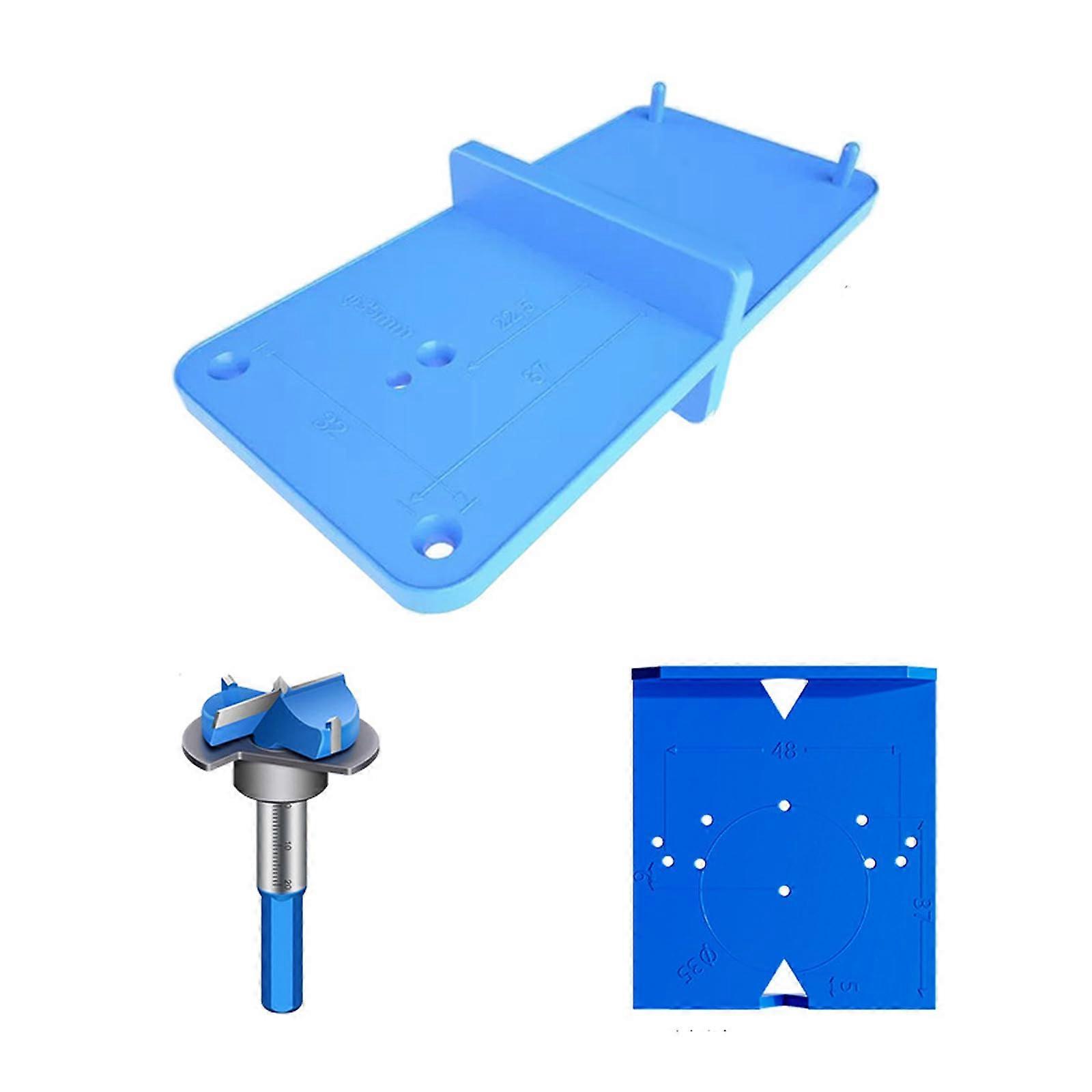 Door Hinge Boring Template - Easy To Use Locator Cutter Jig For Cabinet Doors Woodworking Furniture Making Tool