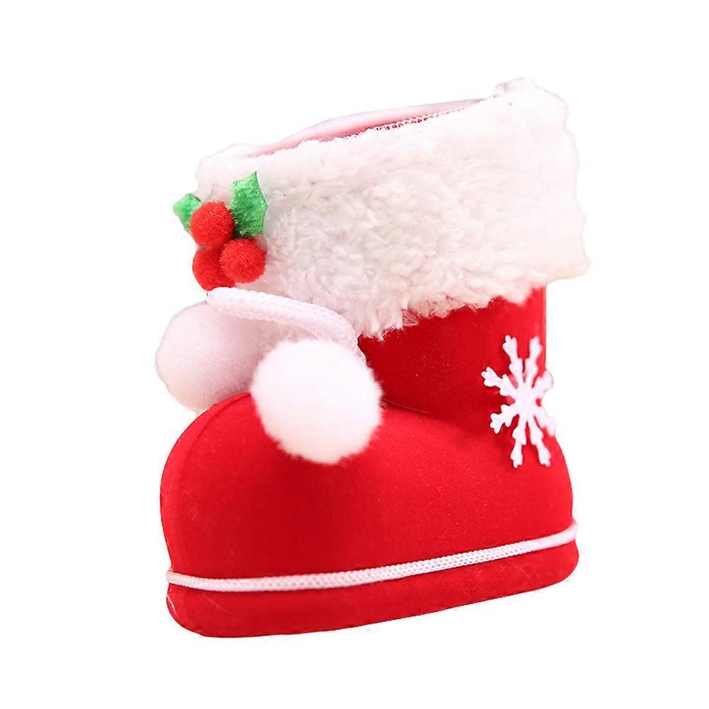 Christmas Gift Bags for Candies and Sweets with Drawstring Design Red Reusable Plastic and Fiber 3 Pieces Small Size