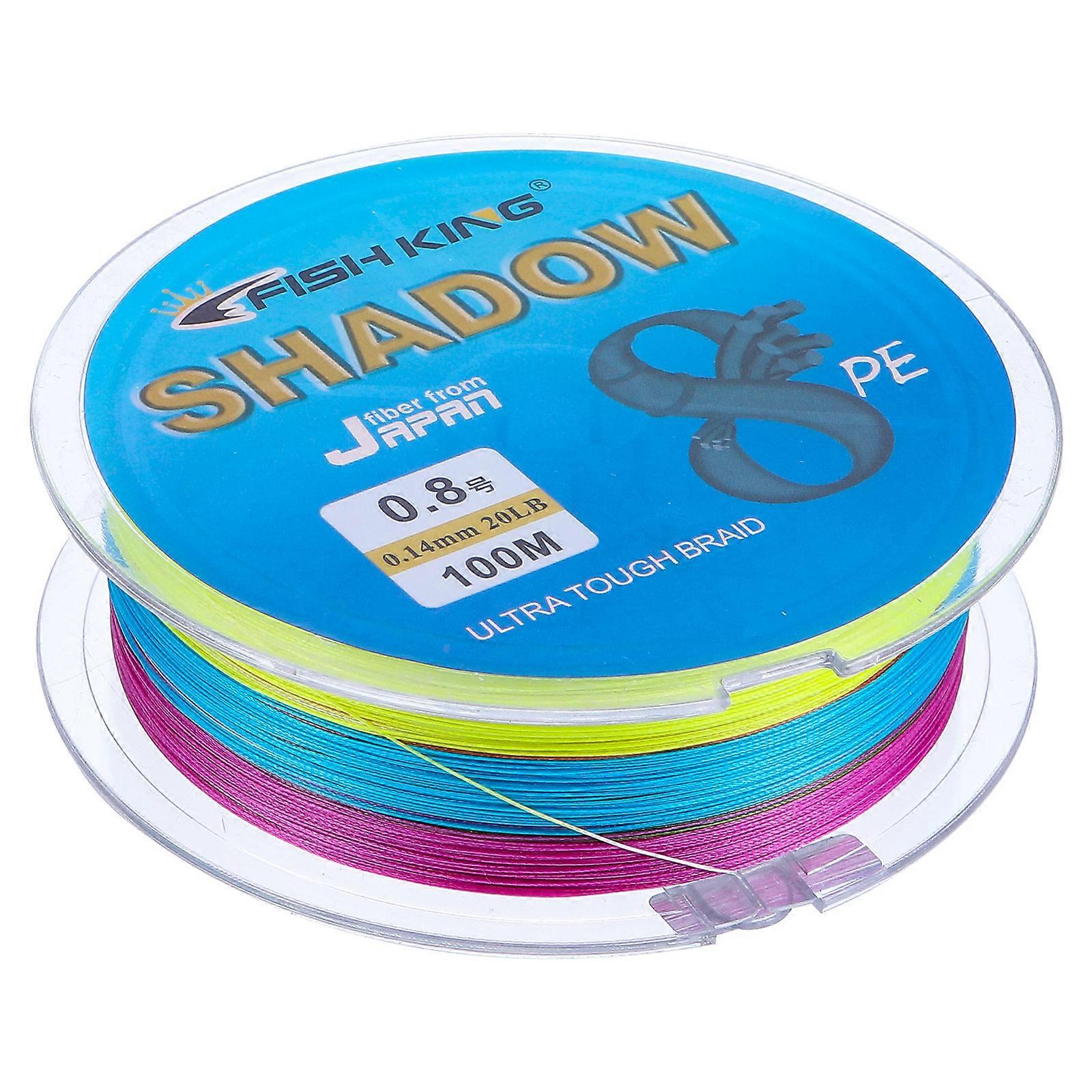 Braided Fishing Line 8 Strands Nylon Fishing Line Freshwater Fishing 100m Assorted Color Smooth Plait 1Pack