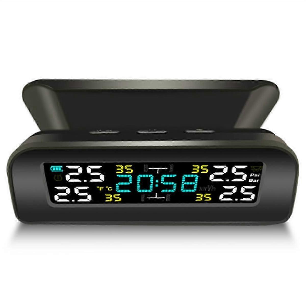 Wireless Solar Power Universal Tire Temperature and Pressure Monitor for Cars