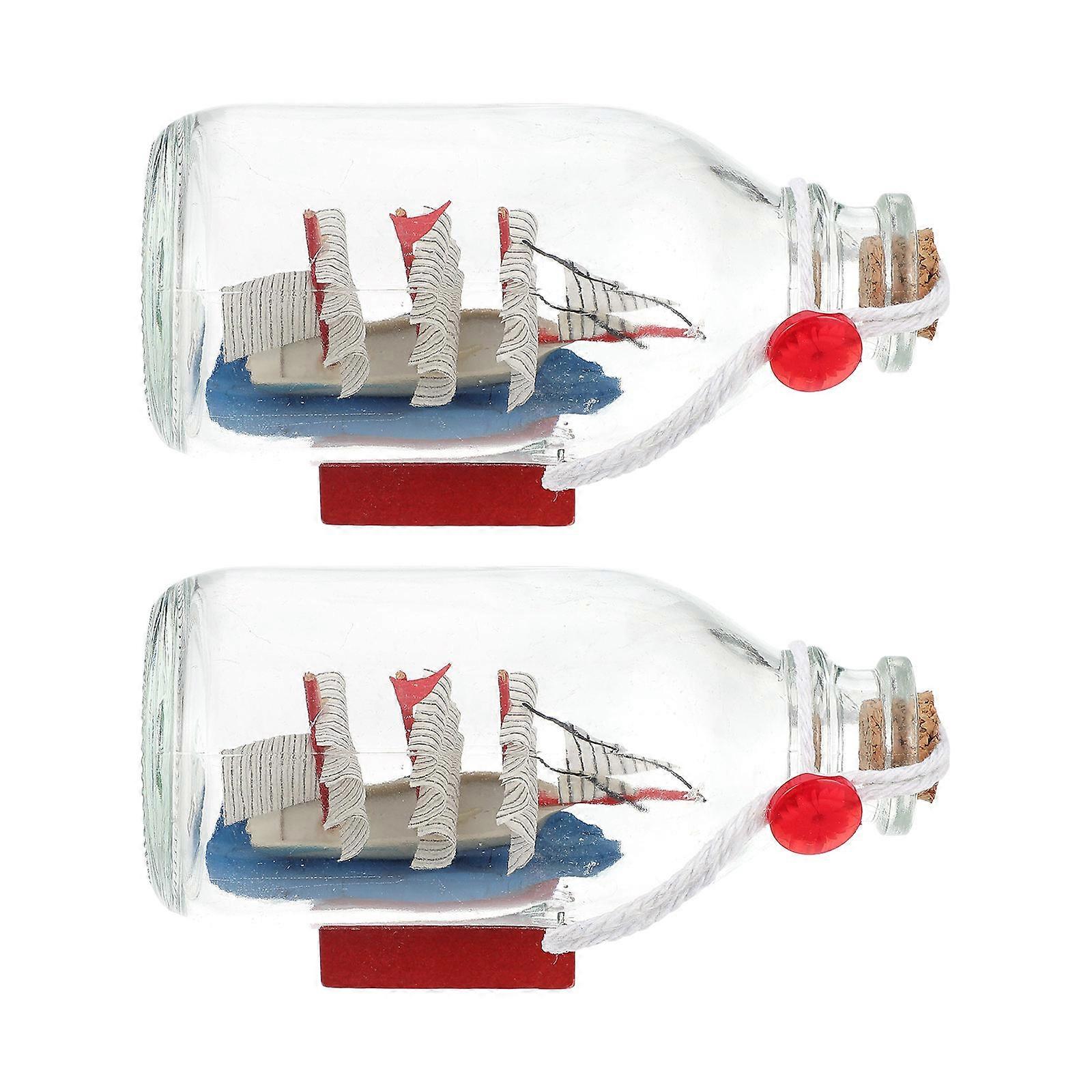 Decorative Bottles 2Pcs Table Decoration For Artists 4.32X2.36X1.97inch Ship in Bottle Craft