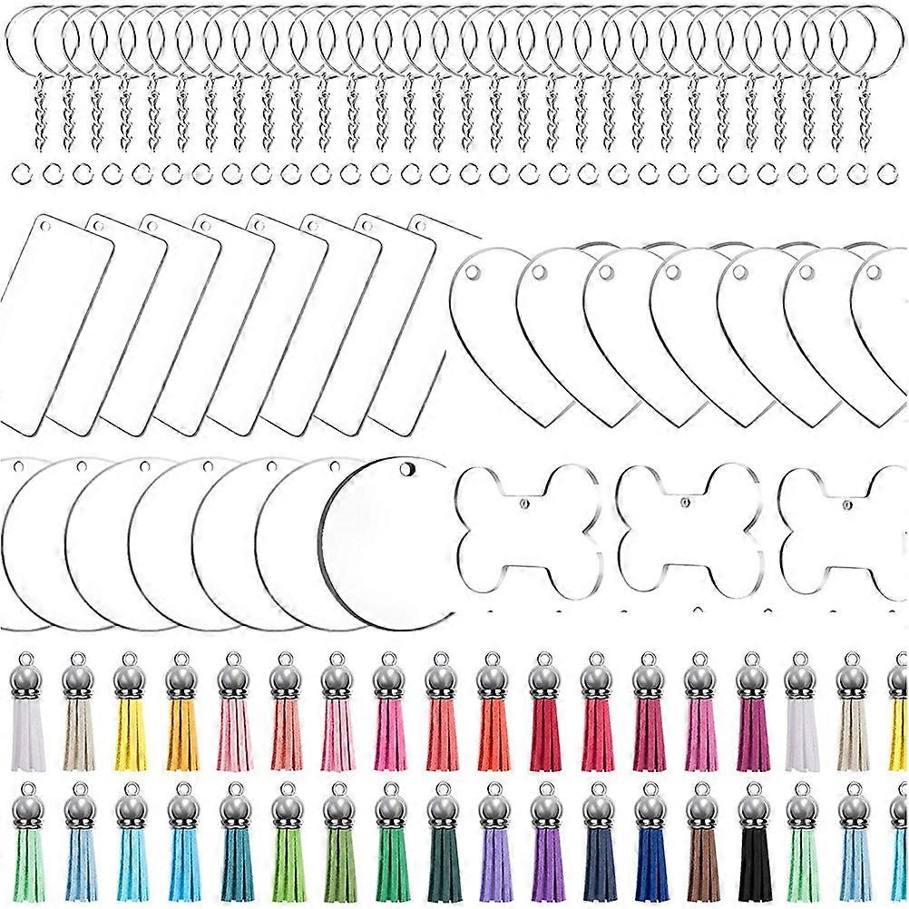 1 Set DIY Blank Acrylic Dog Pendant Key Ring Set – Lightweight Craft Supplies for Handmade Keychains, Jewelry Making & Custom Decorations