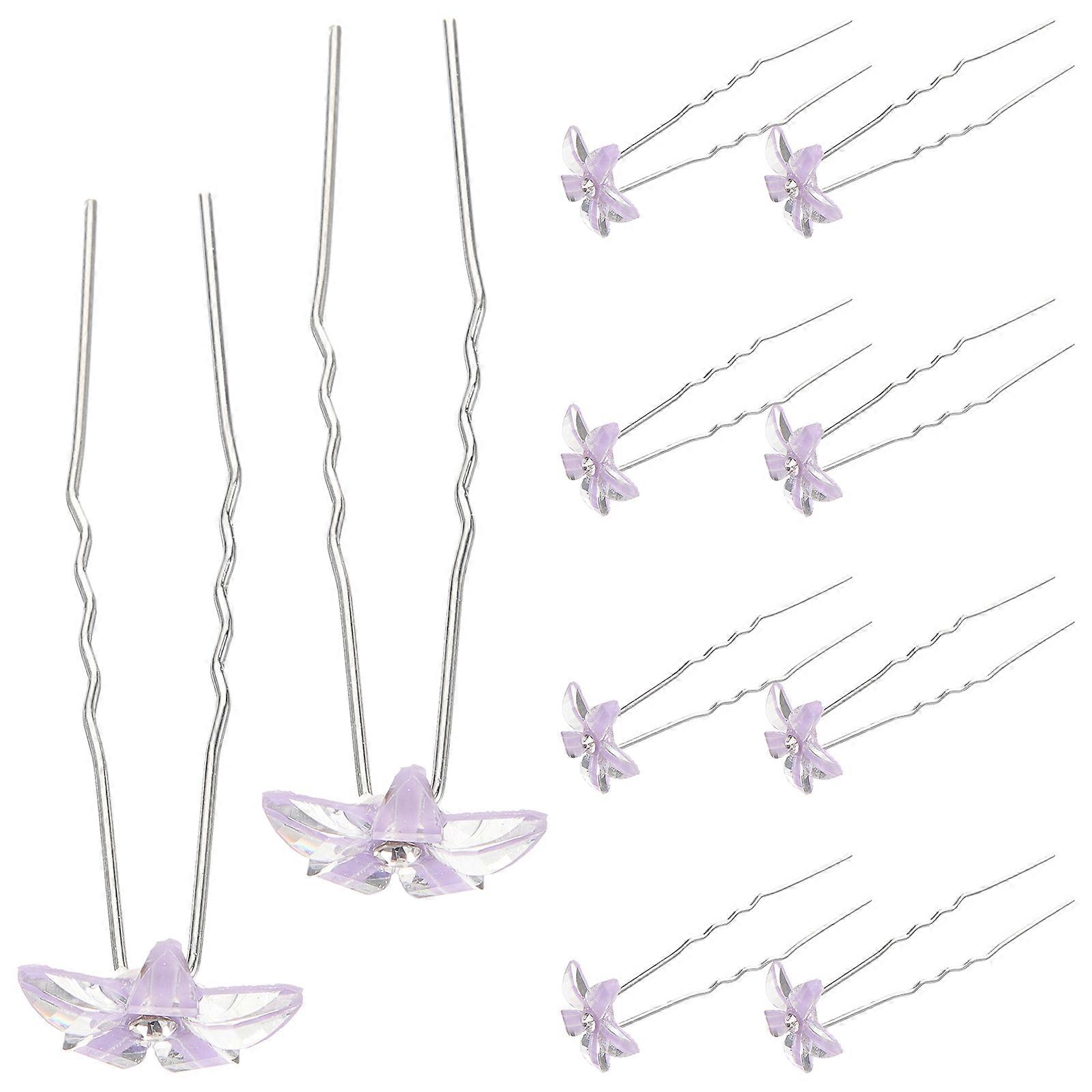 5 Pcs Bridal Orange Flower Butterfly Hairpins Clips & Earrings