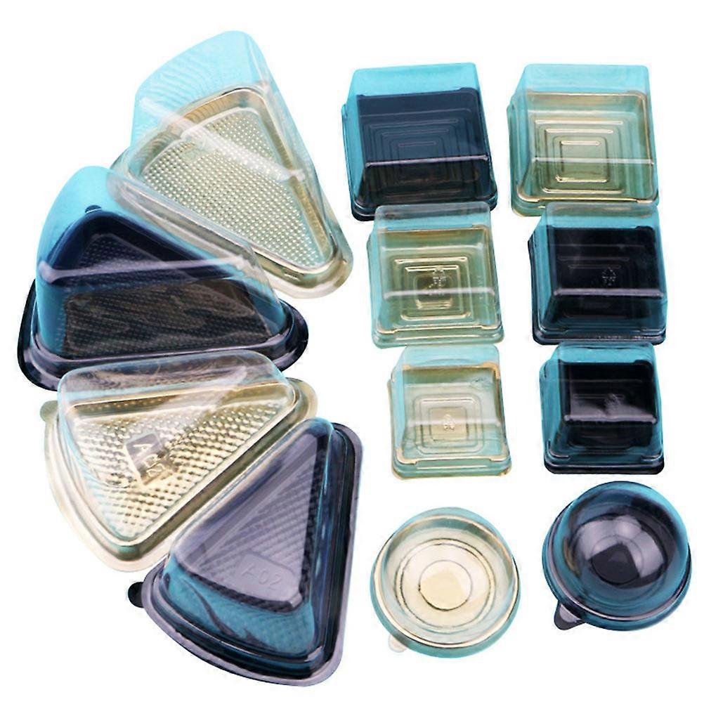 Transparent Plastic Cake Boxes for Storage Cakes Food Grade NonToxic Reusable with Black Bottom and Clear Lid 80g