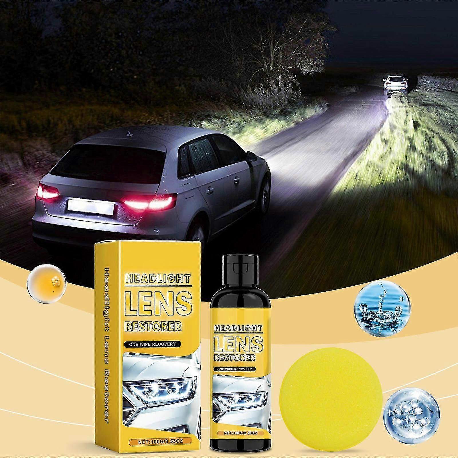 Headlight Refurbishment Repair Liquid - 100ml Emulsion for Yellowing Car Headlights Without Polishing - Quick & Easy Restoration Solution