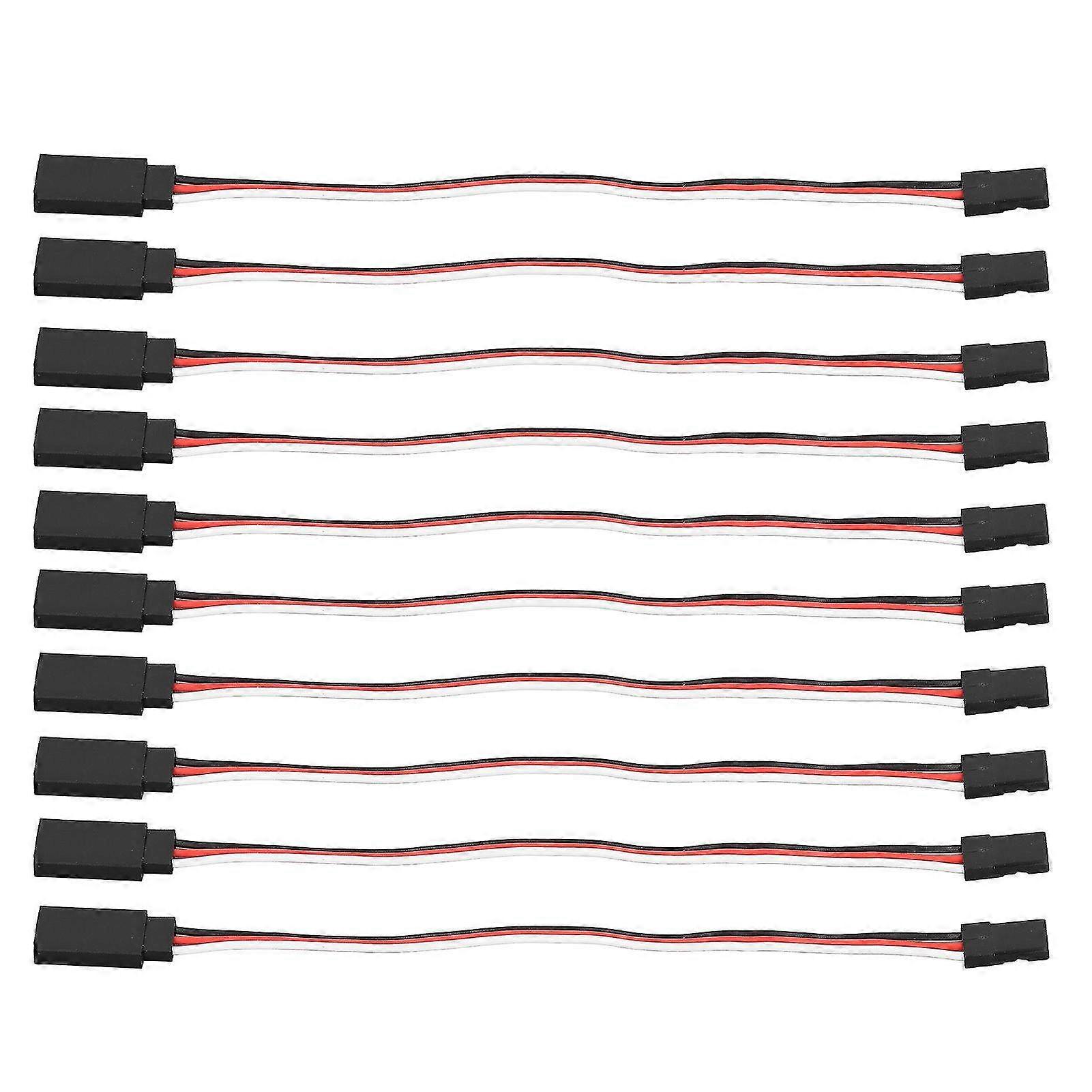 10PCS 3-Pin Servo Extension Cables with Brass Inner Core - Connection Line for Model Car Servo Driver and Robotics Projects