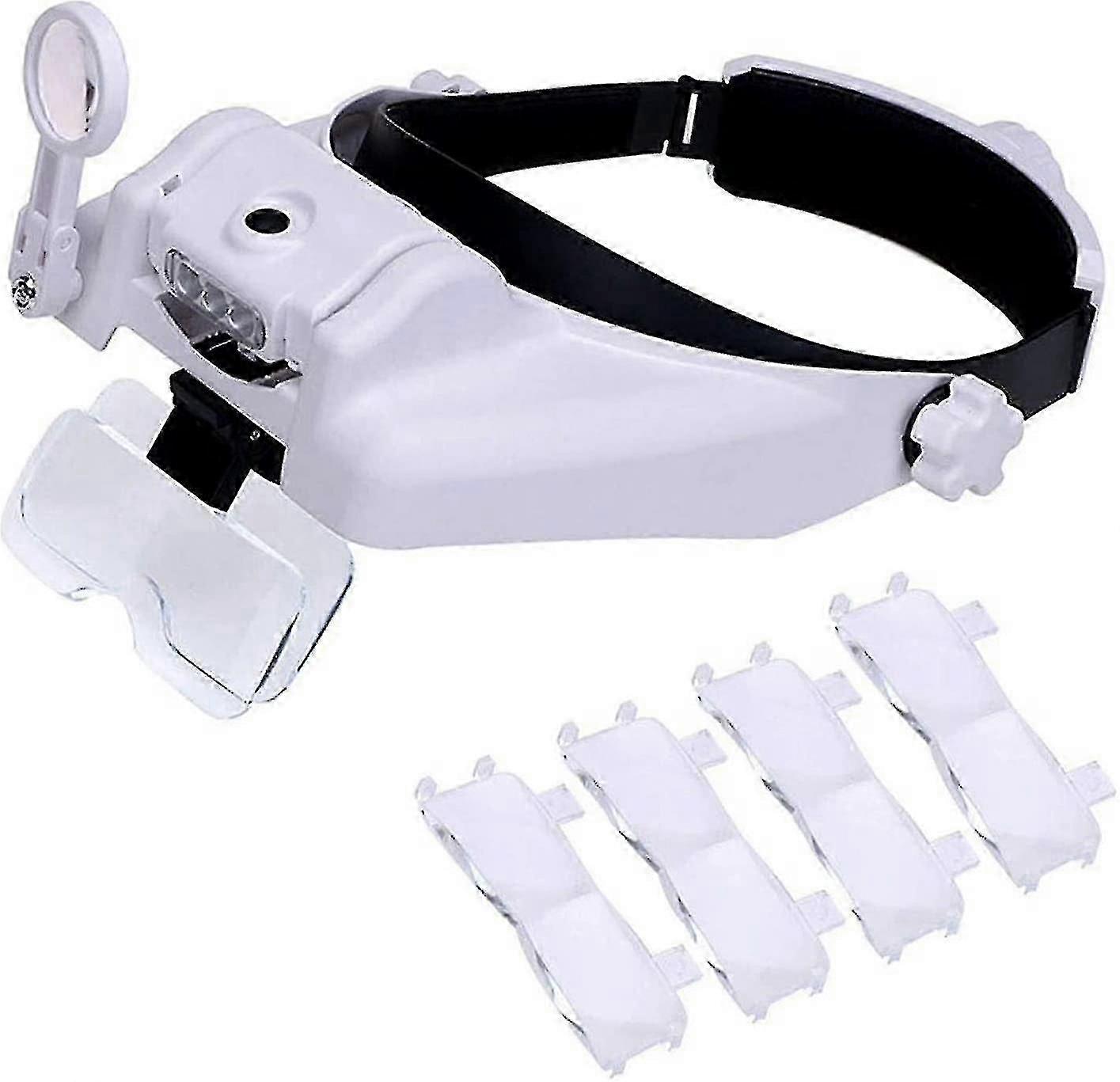 3 Led Magnifying Glass With Light,1x To 8x Hands-free Zoom With Lighted Glasses