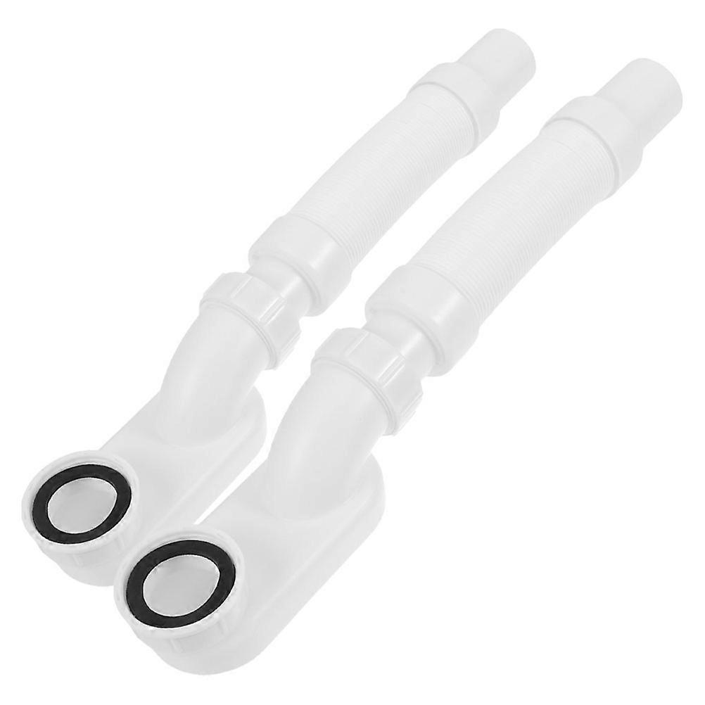 2pcs Flexible Threaded Telescopic Plastic Downspout Extensions for Rain Water Drainage