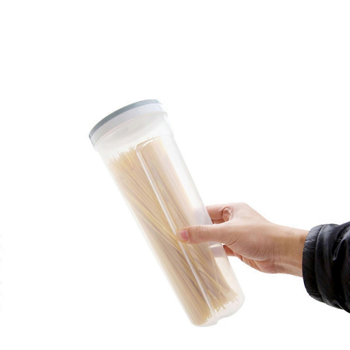 Multifunction Plastic Food Storage Container for Spaghetti Noodles Grain Cereal Oatmeal Nuts Beans Clear Box Light Blue