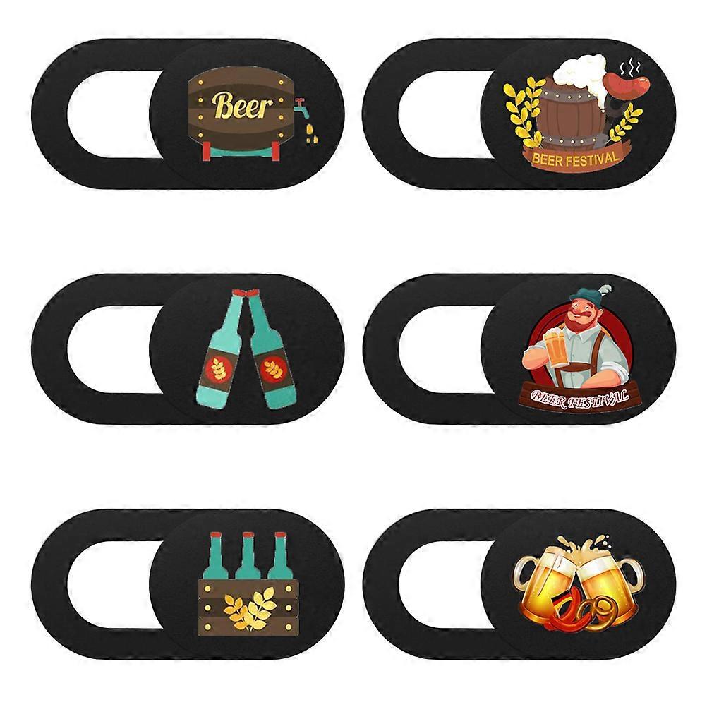 Webcam Security Cover 6Pcs Privacy Protection Sliders Suitable For Laptop And With Rectangular Coffee Color