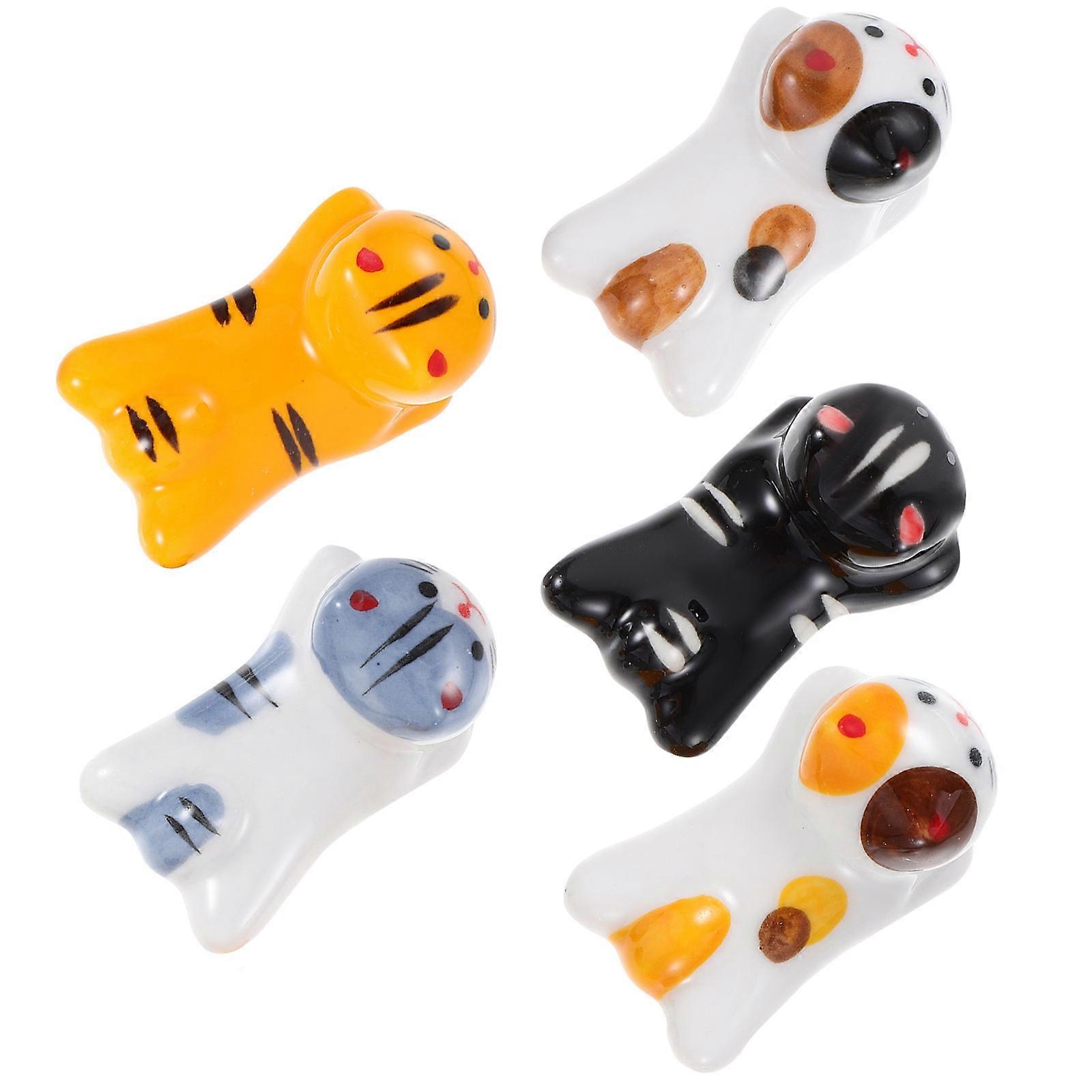Japanese Style Chopstick Rest Set Families Ceramic Material Easy to Clean 5Set