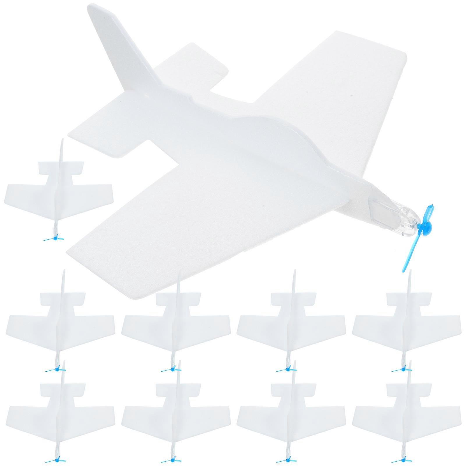 10pcs DIY Unfinished Foam Glider Airplanes for Assembly Flying Activity Lightweight Educational Toy for Kids