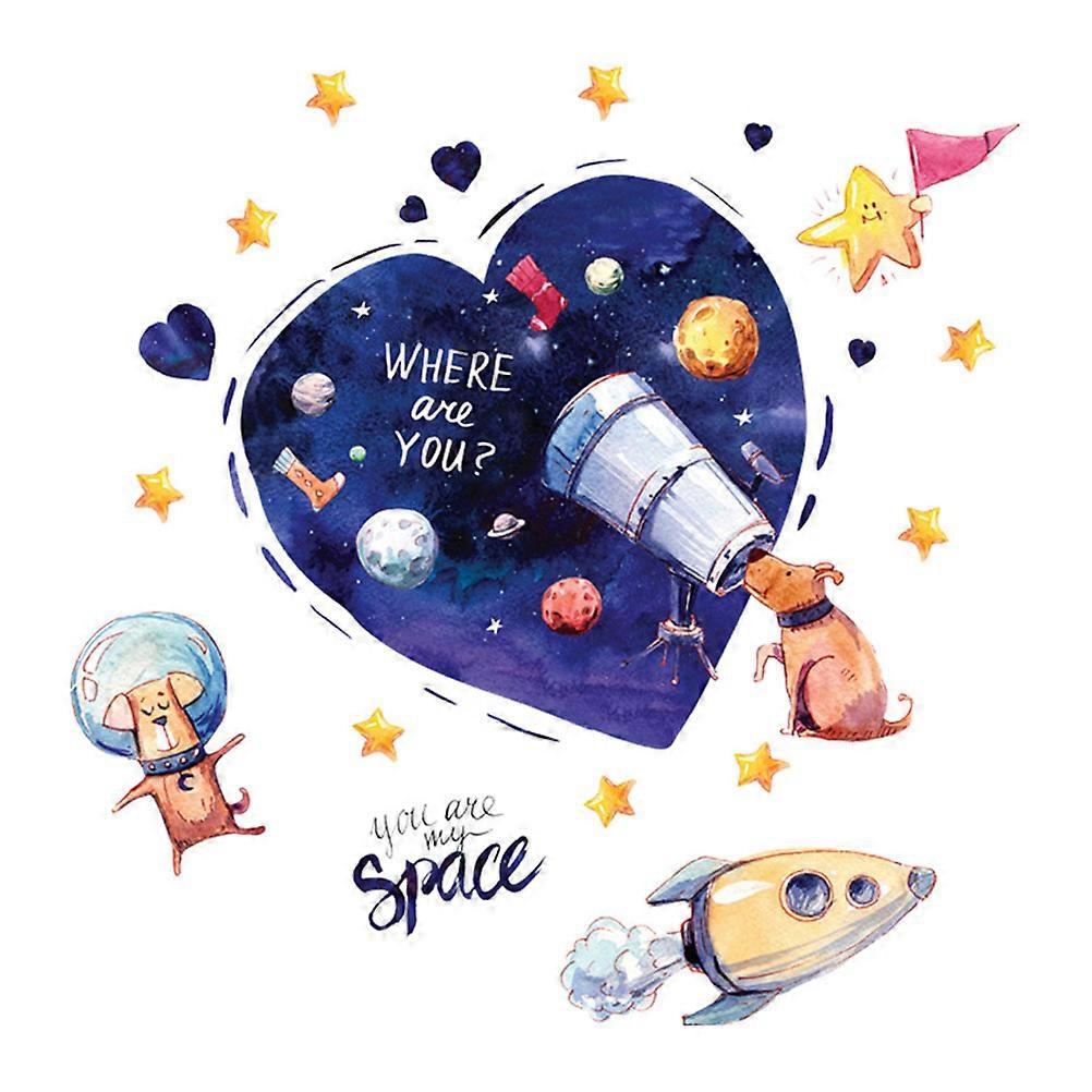 Removable Astronaut Wall Stickers 1 Pc PVC Material Decor Suitable For Kids Room Featuring Attractive Spaceman Design