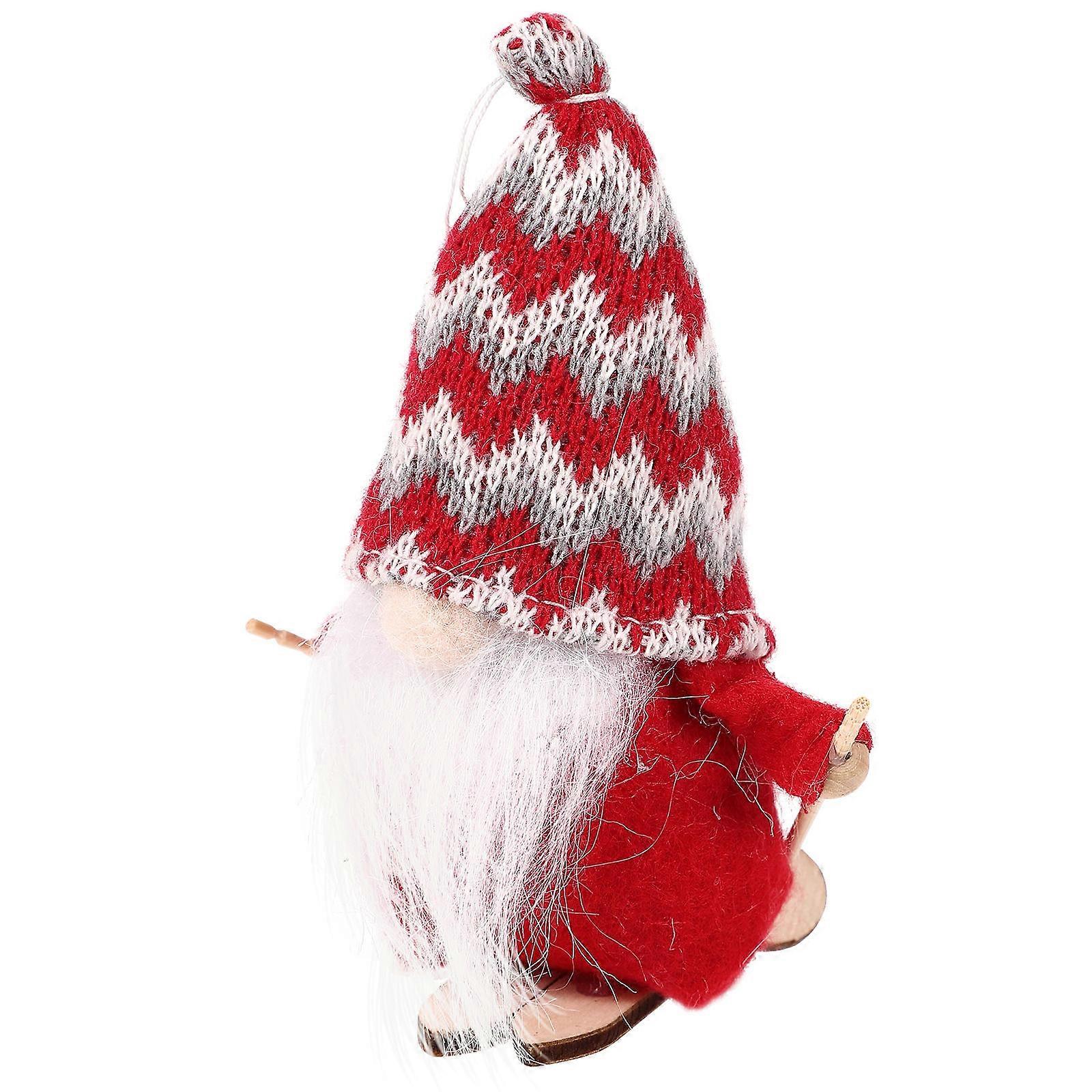 Snow Skiing Santa Gnome Christmas Ornament – Festive Hanging Decoration for Tree, Compact Lightweight Design, Vivid Colorful Style for Family &
