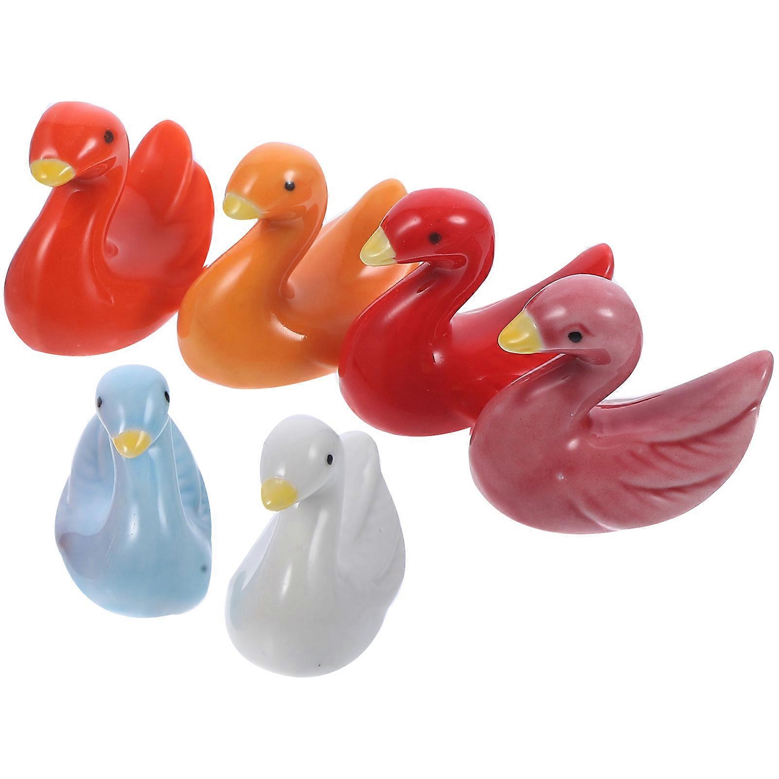 Ceramic Cute Duck Chopsticks Rest for Home Use Portable and Lovely Table Decor 6 Pieces