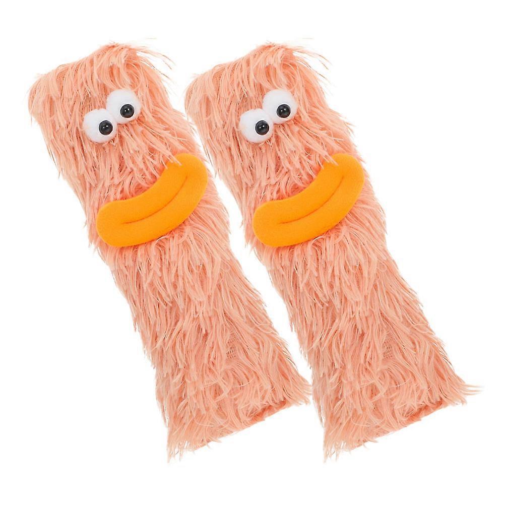 Chewable Plush Catnip Toys For Indoor Cats Interactive Entertainment 2Pcs Orange