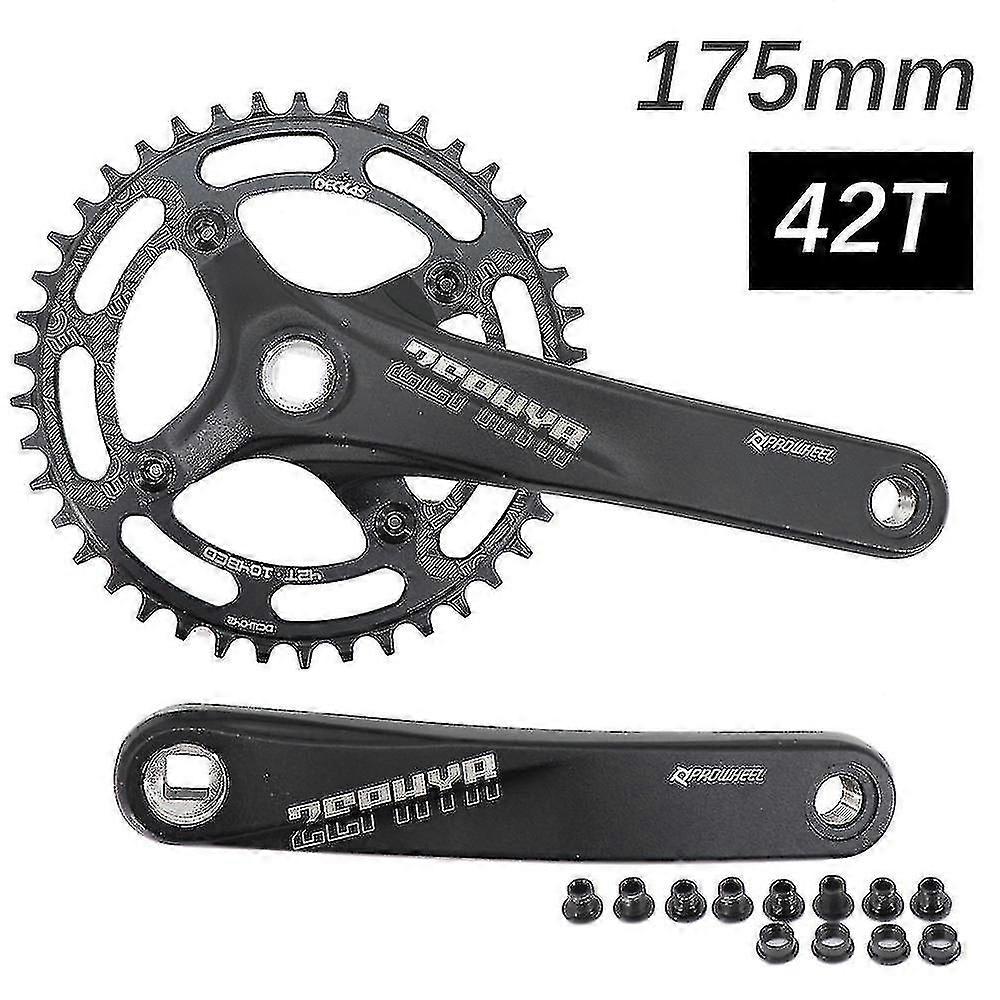 Prowheel MTB Crankset - Square Hole 104BCD 170/175mm With Deckas Chainring, 30T-40T, 1x/2x Speeds
