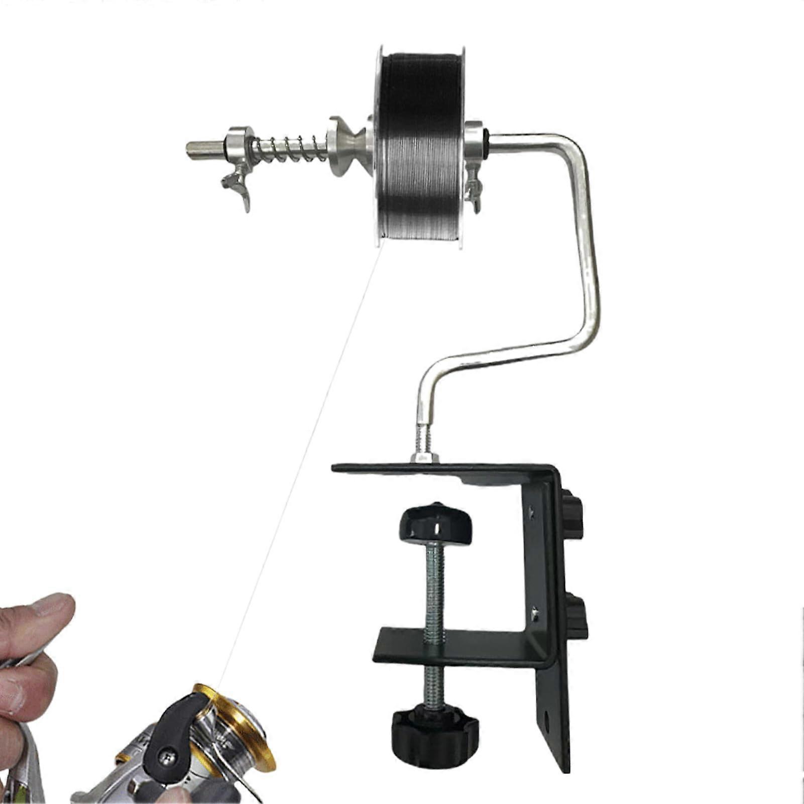 Fishing Line Spooler Adjustable Aluminium Alloy Non Slip Tool for Anglers Portable Spooling Station 3.54x6.3 Inch