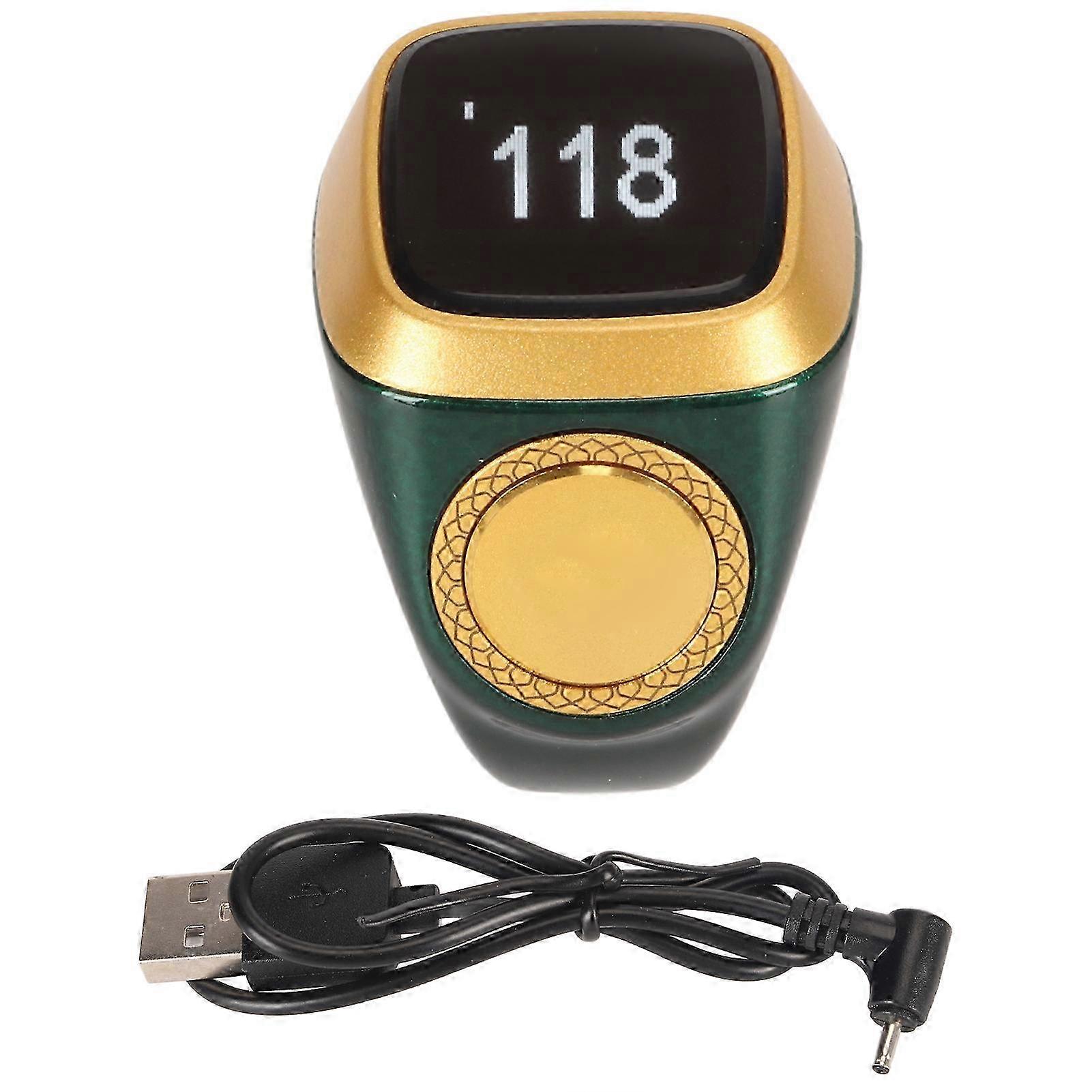 18mm Electronic Counter 0.49in Digital Display Intelligent Counting Finger Ring with Vibration Reminder Green SZRH A-SD
