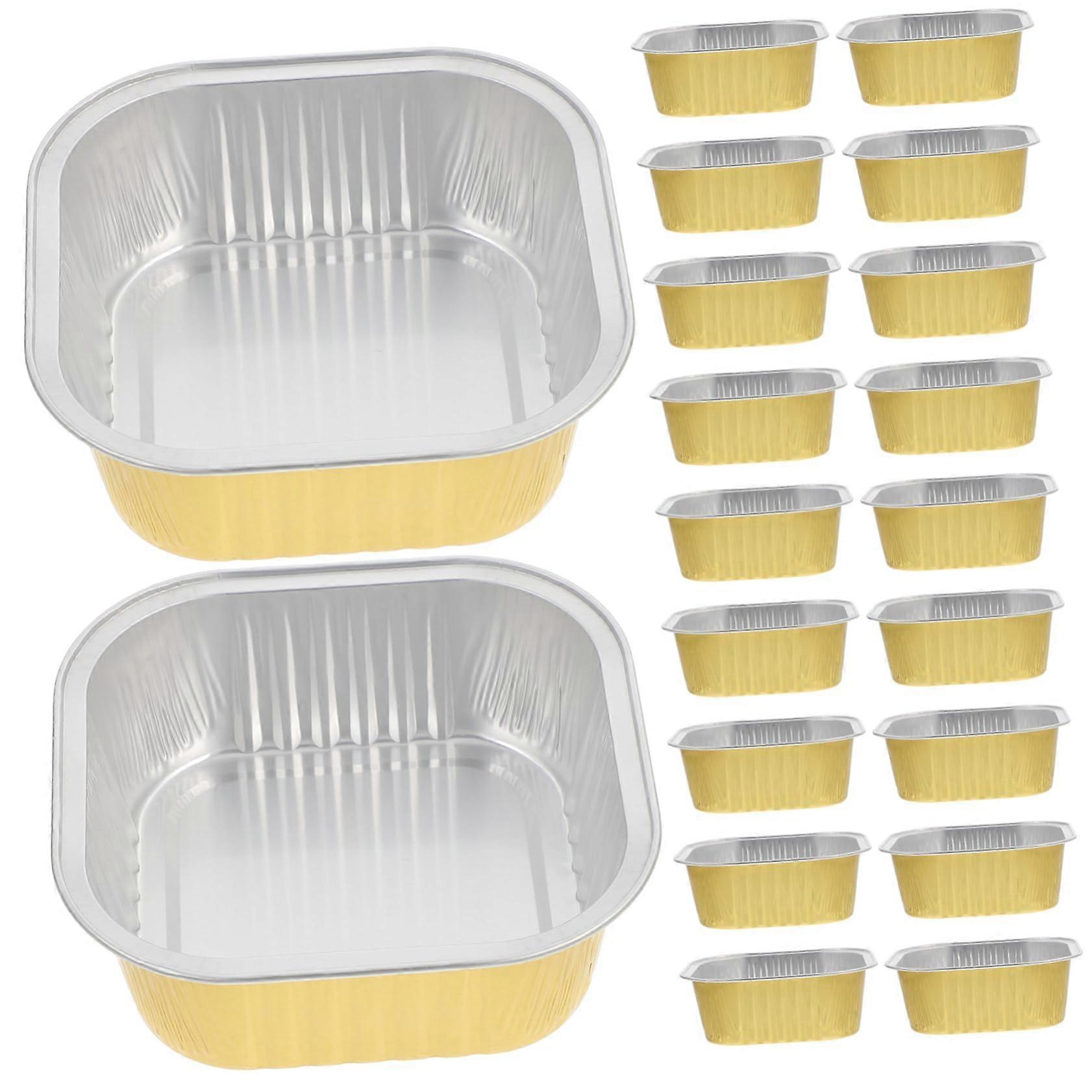 Pack of 20 Aluminium Foil Disposable Chafing Dishes 11.20x11.20x4.00CM for Buffet Grilling Baking and Drip Pans