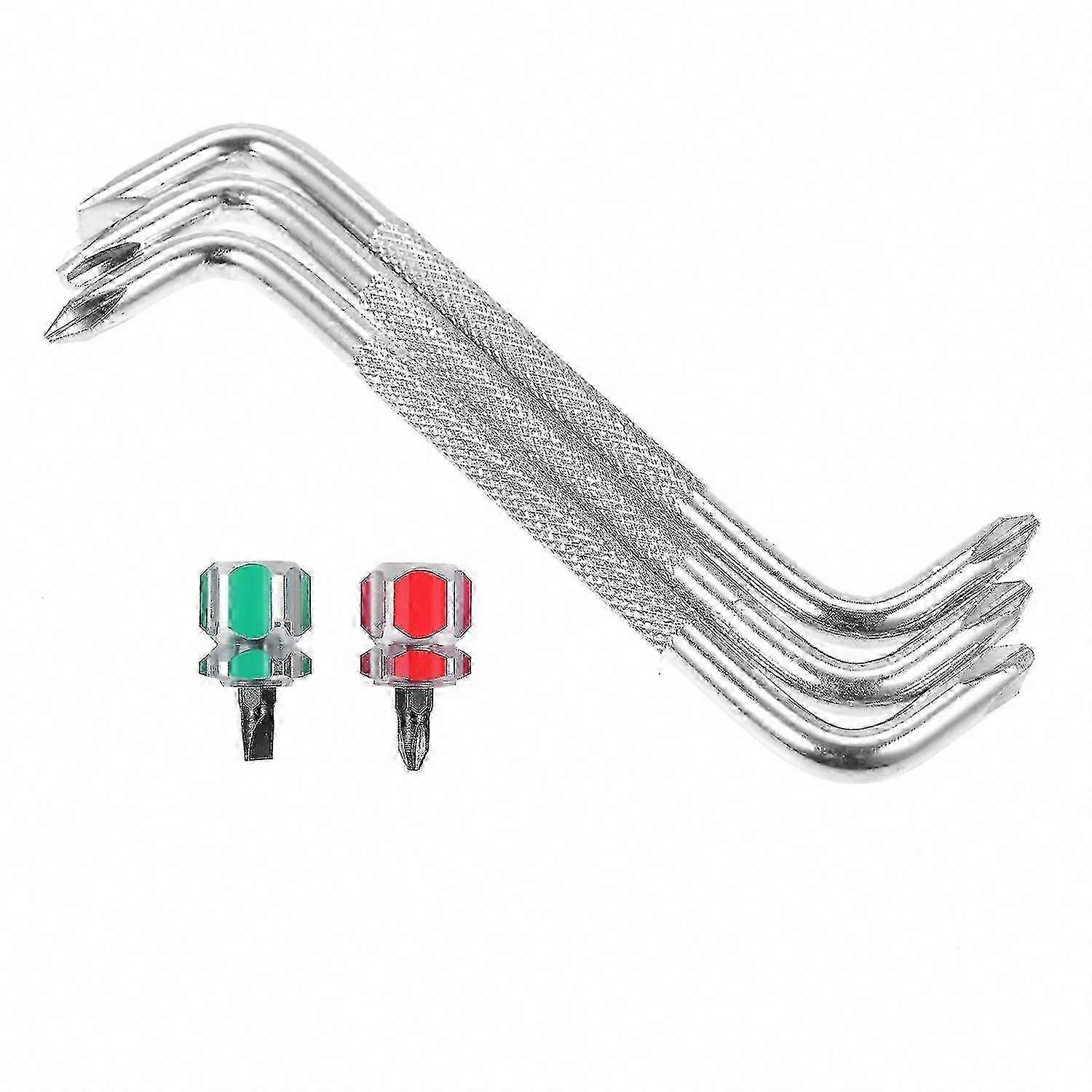 Mini Z-Shaped Magnetic Double Head Offset Screwdriver - Fits Slotted & Cross Screws for Multiple Brands