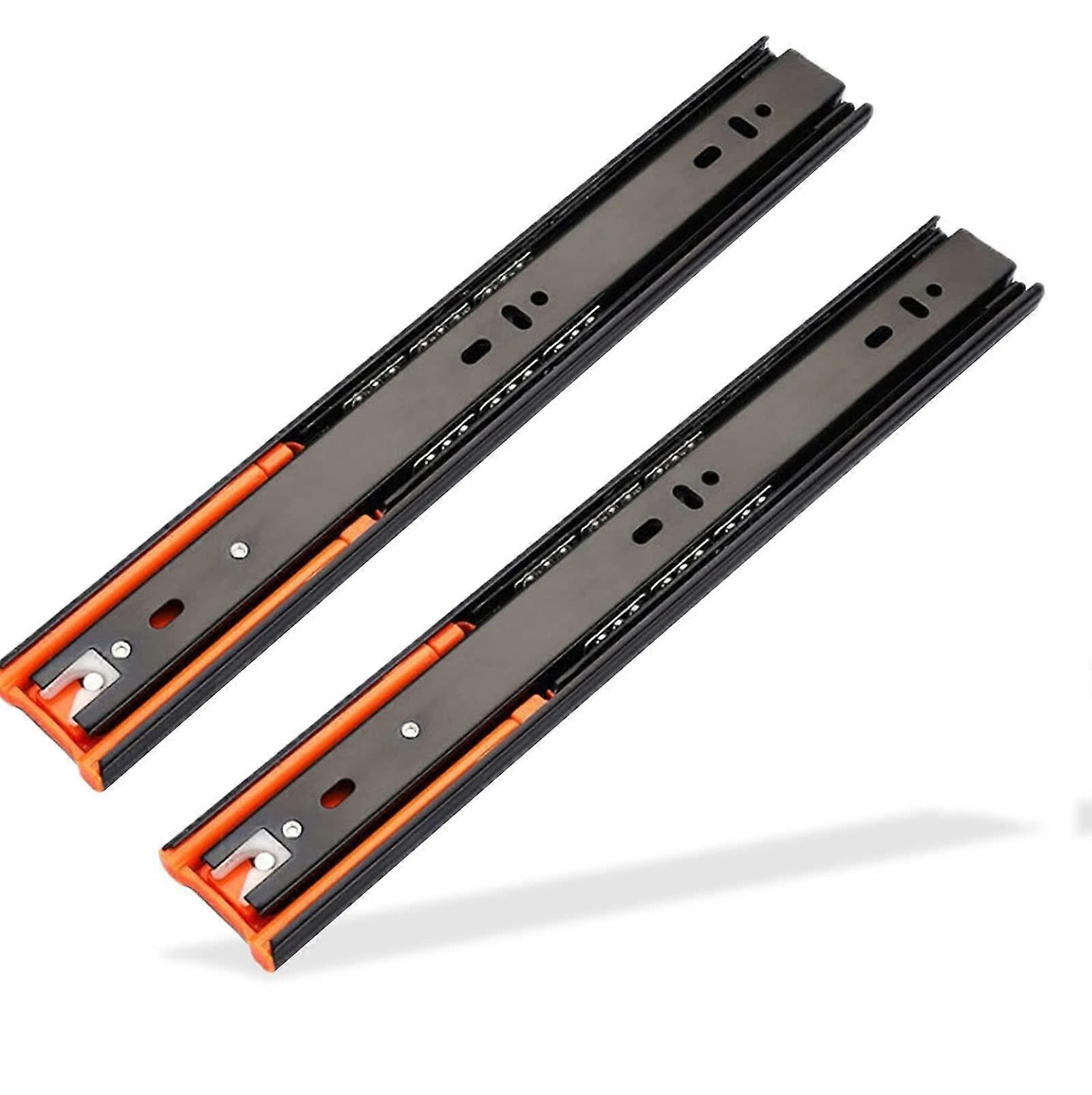 Drawer slides, 300mm 350mm 400mm soft close drawer runners full extension metal black gliding rail black 250mm/10inch