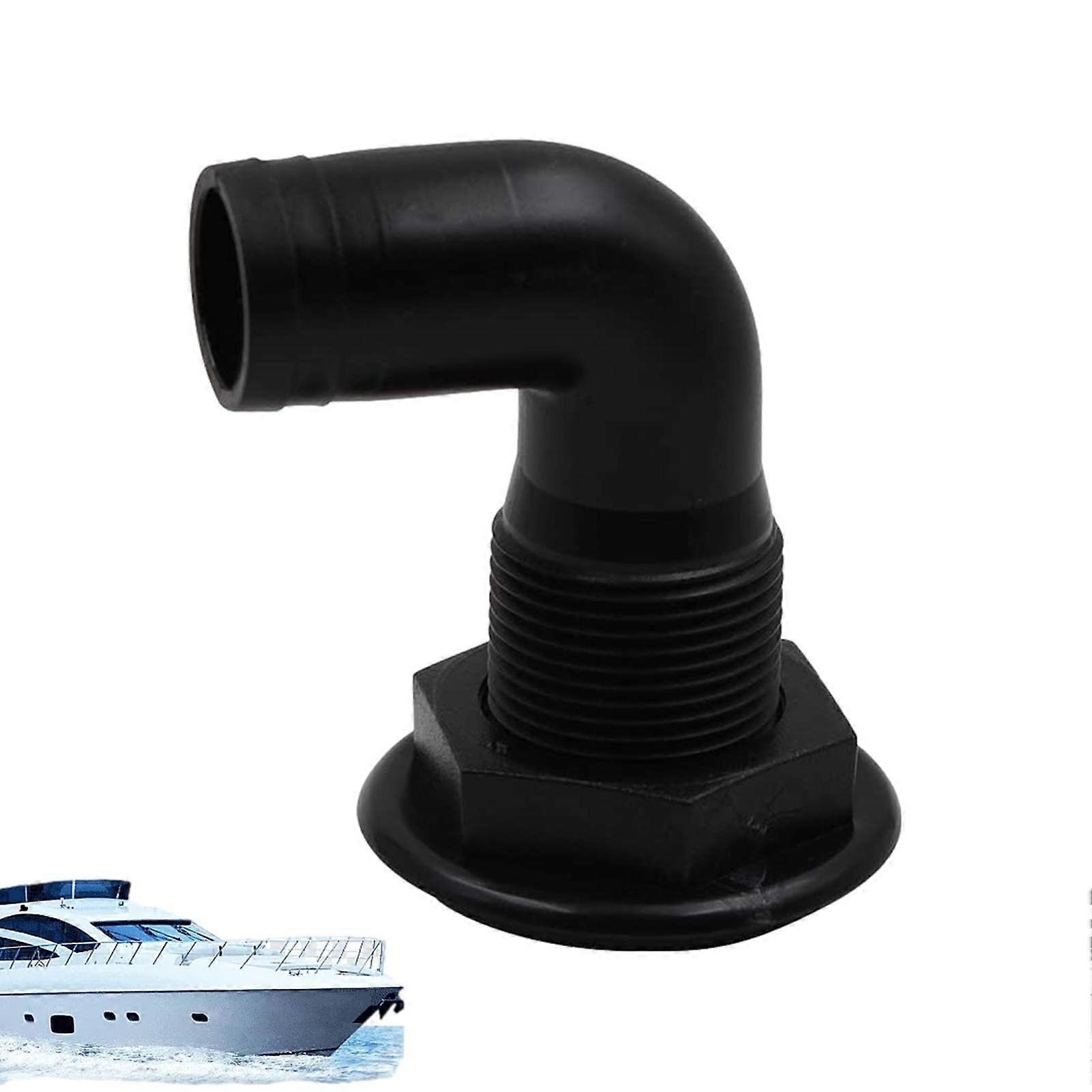 90° Marine Sewage Outlet Portable Drain for Tractors Caravans RV Yacht Black