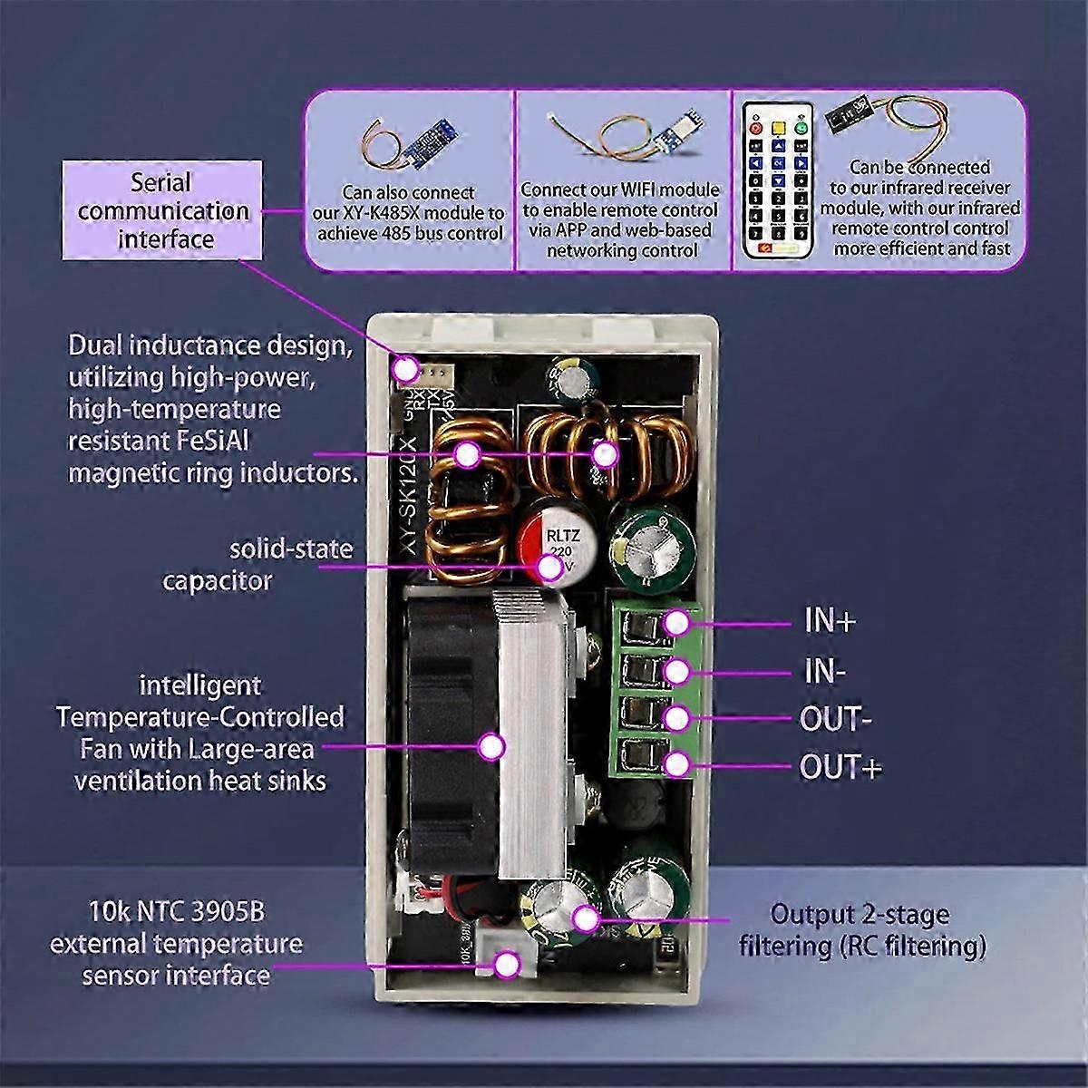 SK120X NC Lift Voltage DC Adjustable Regulated Voltage Power Supply Constant Voltage Current Solar Charge Controller