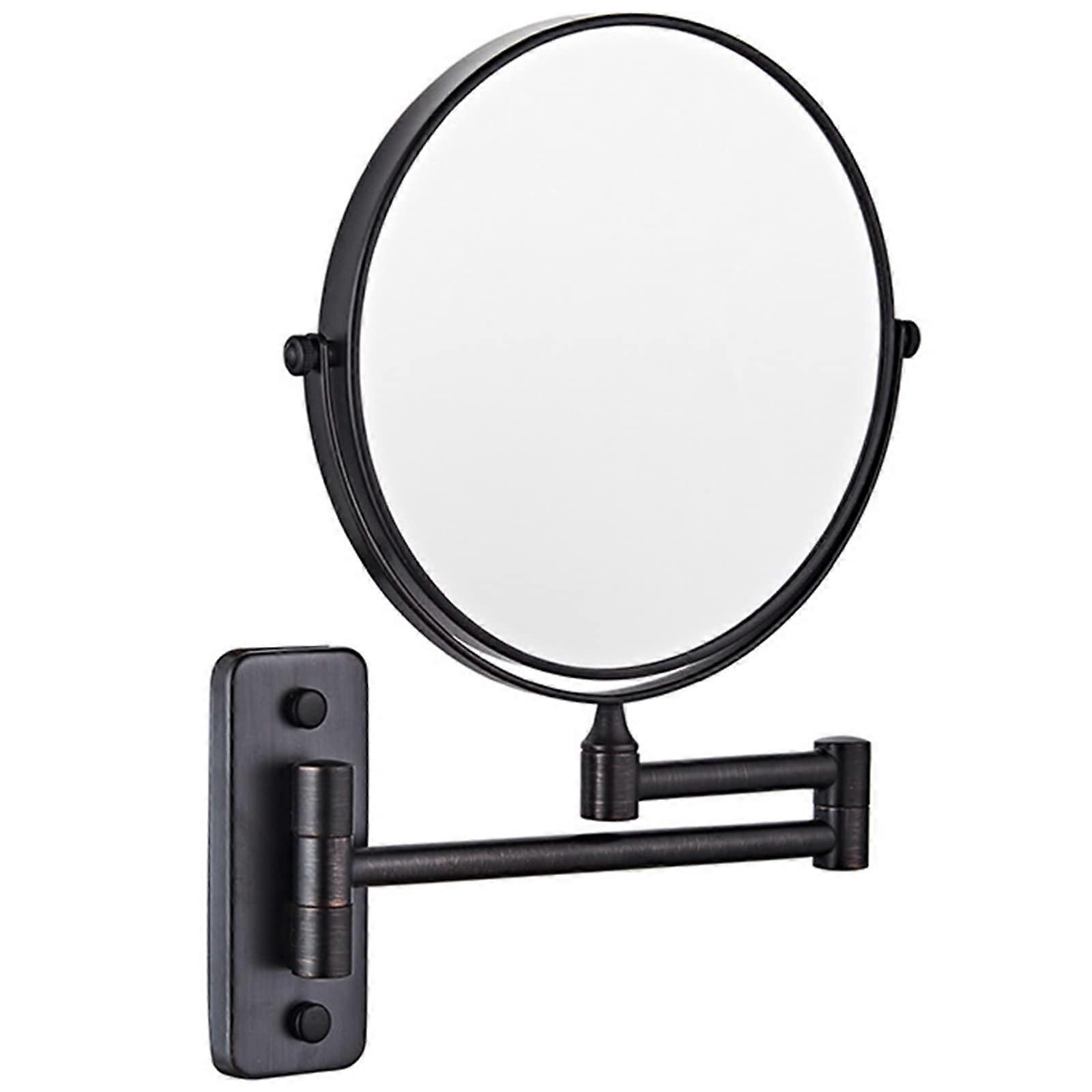 Wall Mounted 8 Inch Double Sided Magnifying Makeup Mirror with 360° Swivel Adjustable HD Mirror 7X and 5X Magnification Black