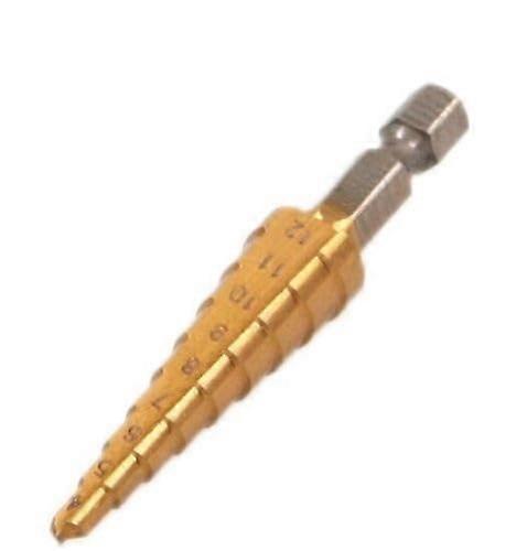 1pc HSS Titanium Coated Step Drill Bit Set 1/4 Inch Hex Shank 412 mm Cutting Tool Reamer