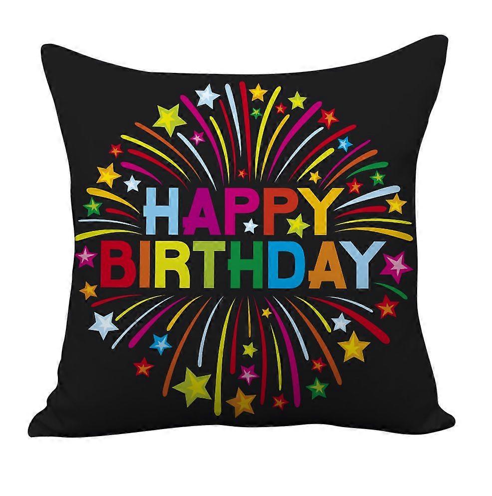 4pcs Creative Birthday Pillow Cover Holiday Home Decoration Supplies Birthday Gift Sofa Cushion Cover