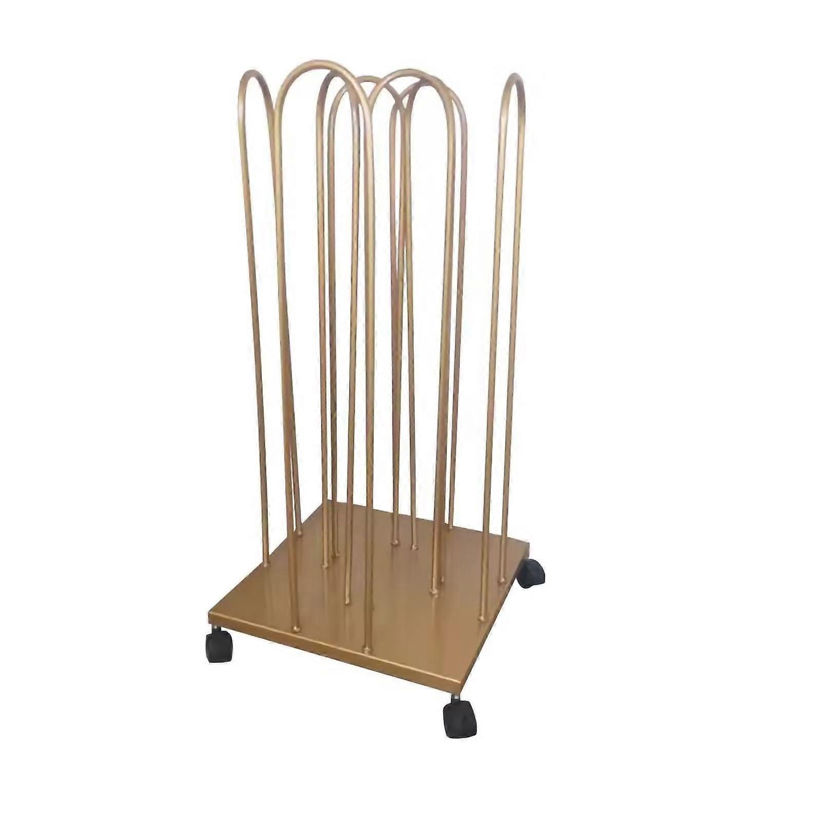 Hanger Storage Rack, 4-in-1 Gold Clothes Hanger Stand with Swivel Casters for Home and Retail Organization
