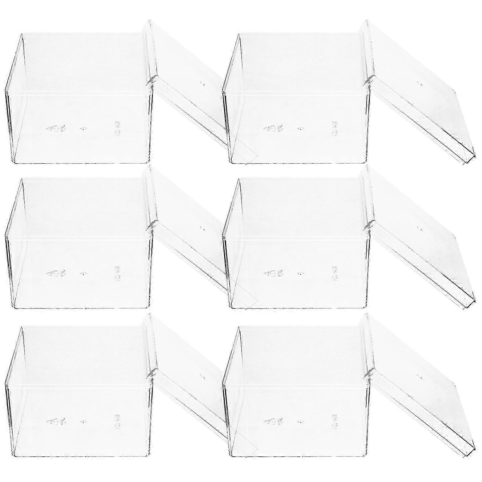 6Pcs Clear Cake Boxes Square Cake Boxes Portable Bakery Boxes Tiramisu Wrapping Boxes