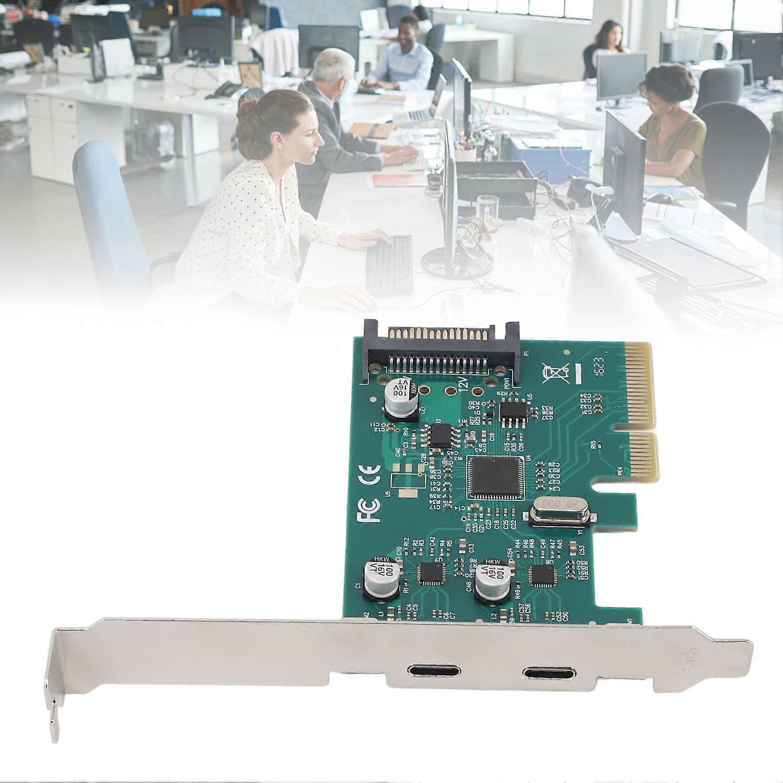 PCIe to Type C Adapter Card Dual Port 10Gbps ASM1142 Expansion