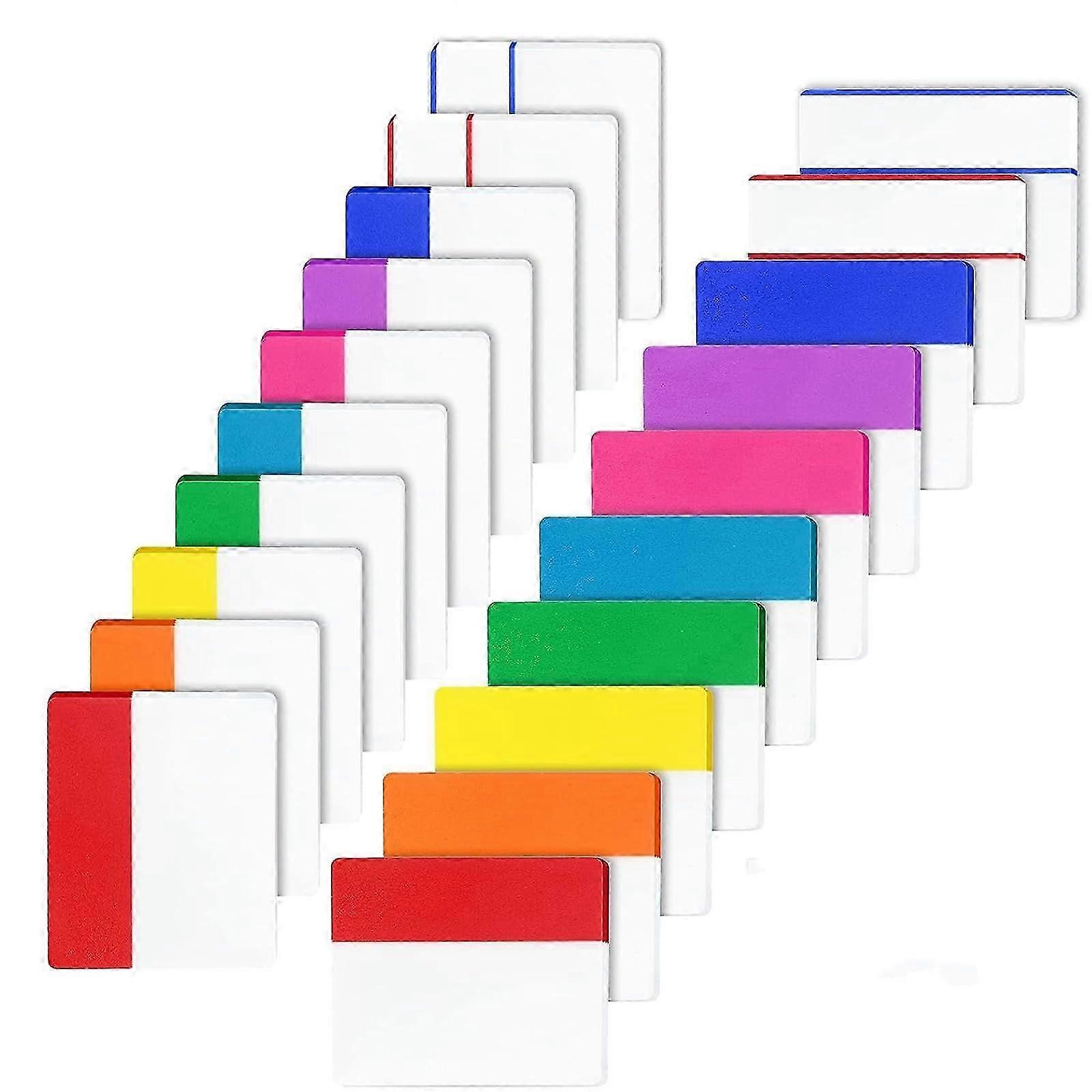 Colorful Self-Adhesive Page Markers with Writable Book Tabs: 20 Piece Set for School, Index Tabs included