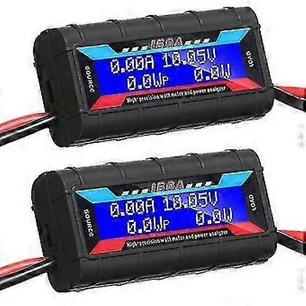 2 pcs 150A High Precision Wattmeter With Backlit Digital LCD Screen For RC Solar Voltage Current