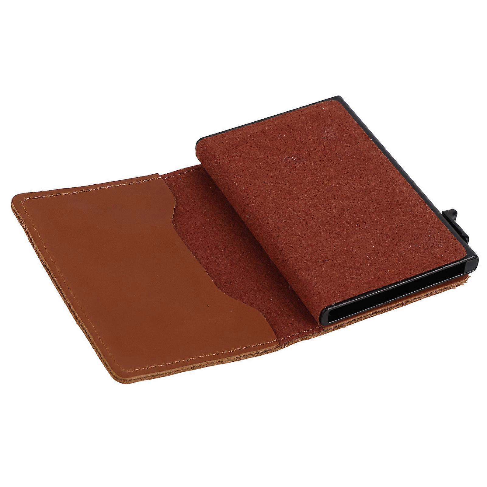 Card Wallet Soft Leather Large Capacity Multifunctional Brown