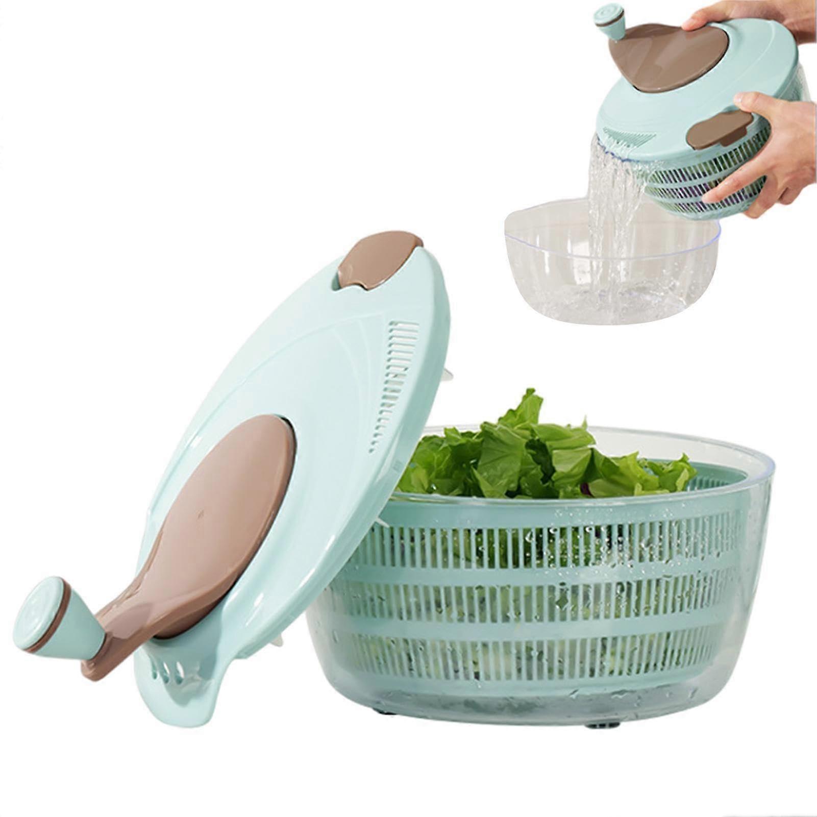 Salad Spinner Double Layer Fruit Washer with Detachable Design and Double Outlet Drain Holes for Home Kitchen Use