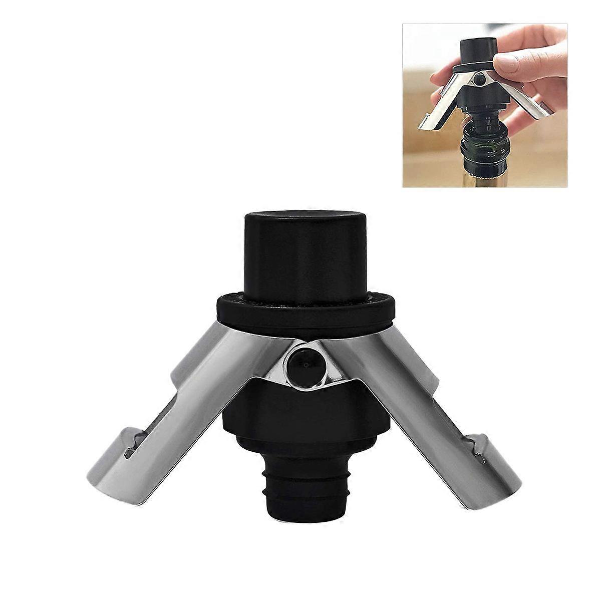Stainless Steel Champagne Stopper, Champagne Bottle Stopper with Pump, Suitable for Sparkling Wine