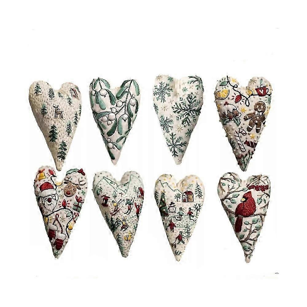 Julehjerte broderi kit til DIY dekoration