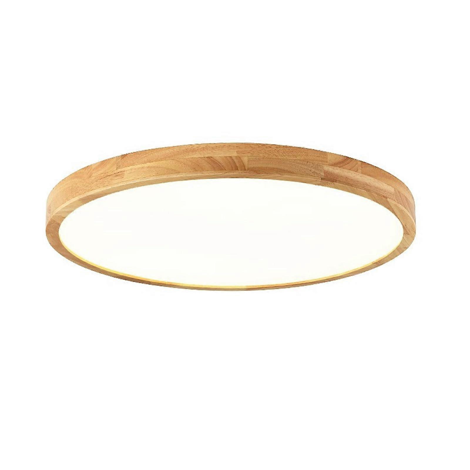 18W LED Ceiling Light 12-Inch Wood Grain Flush Mount Nordic Flat Panel 3-Color Temperature Options For Bedroom