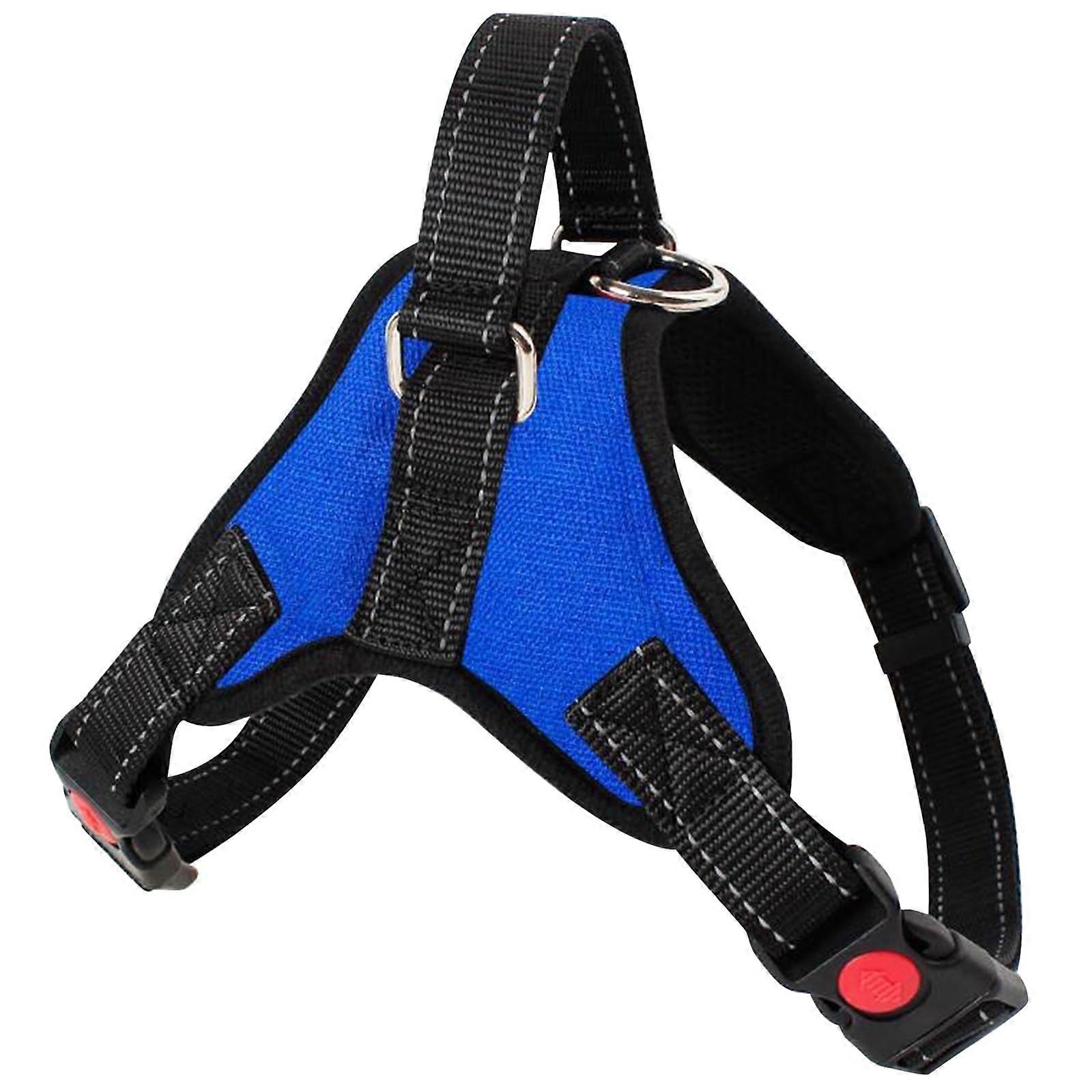 DAVBNM Dog Harness No Pull Adjustable Assistance Service Dog Vest Safety Buckle Sturdy Handle Reflective Oxford Breathable M Blue