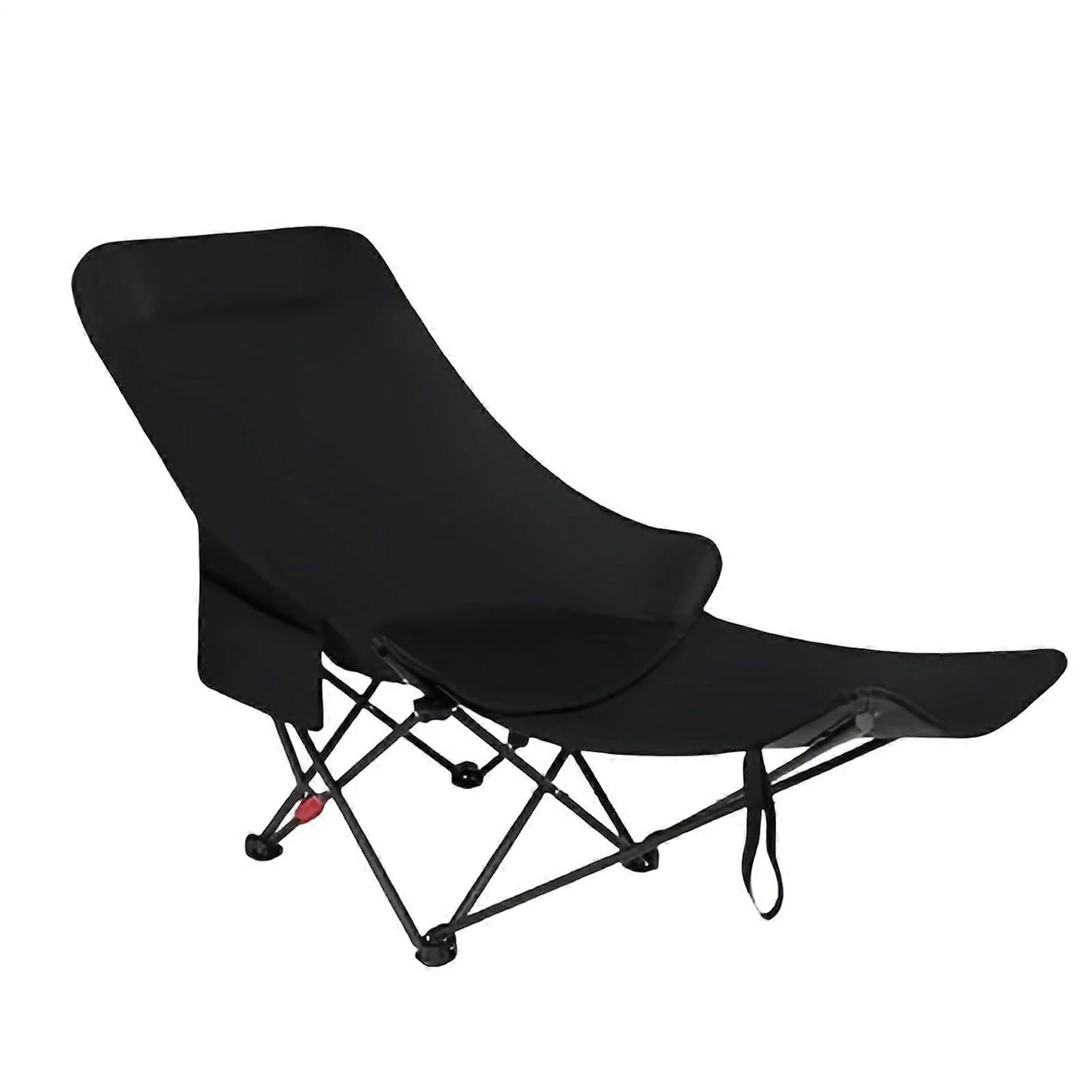 Folding Camp Chairs Portable High-Back Folding Chair With Foot Rest Black For Poolside Lawn Tailgating Beach Backpacking Hiking