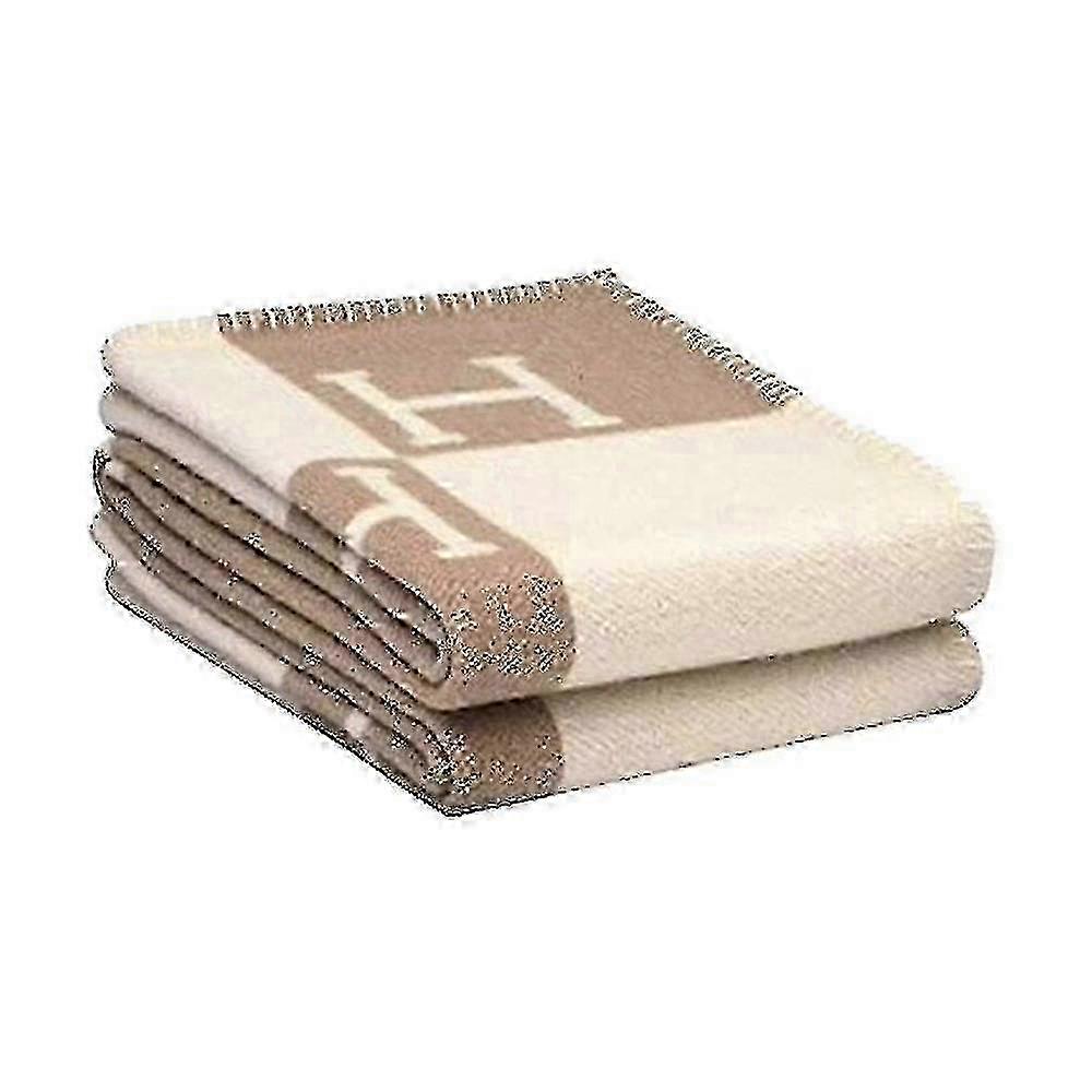Portable Cashmere Blended Crochet Blanket 140x170cm