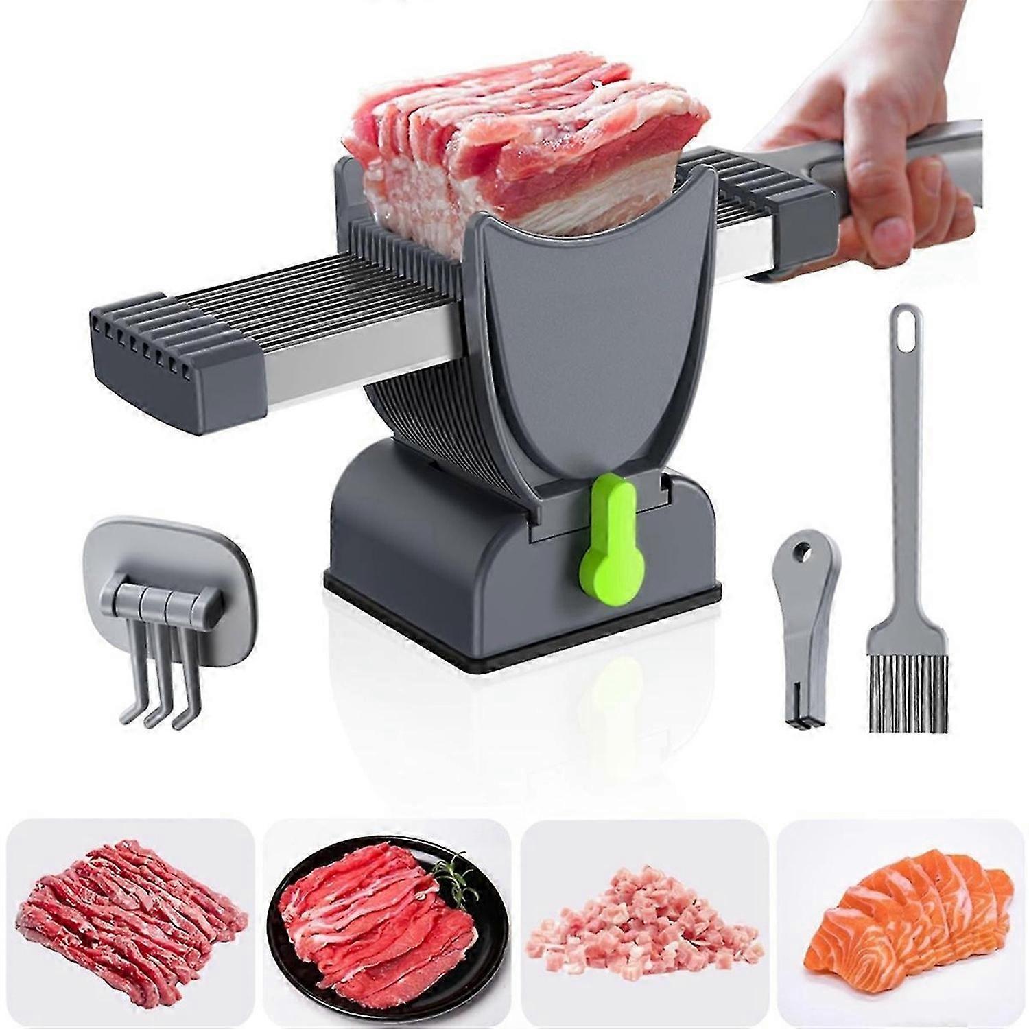 FreshMeat Slicer, Manual Meat Slicer for Fresh Raw Meat, Meal Prep for the Week, Adjustable Thicknes